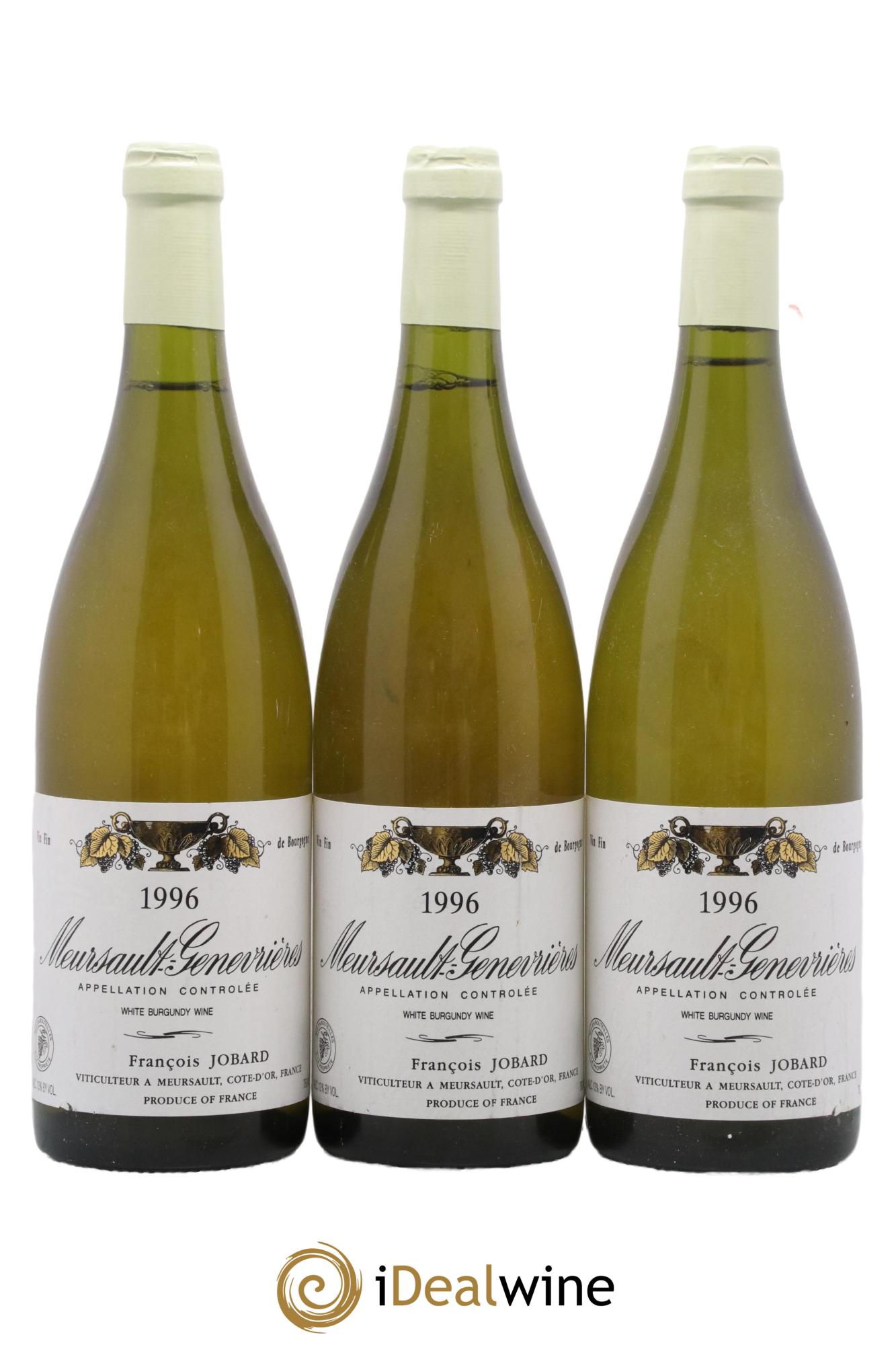 Meursault 1er Cru Genevrières François et Antoine Jobard (Domaine) 1996 - Lot de 3 bouteilles - 0