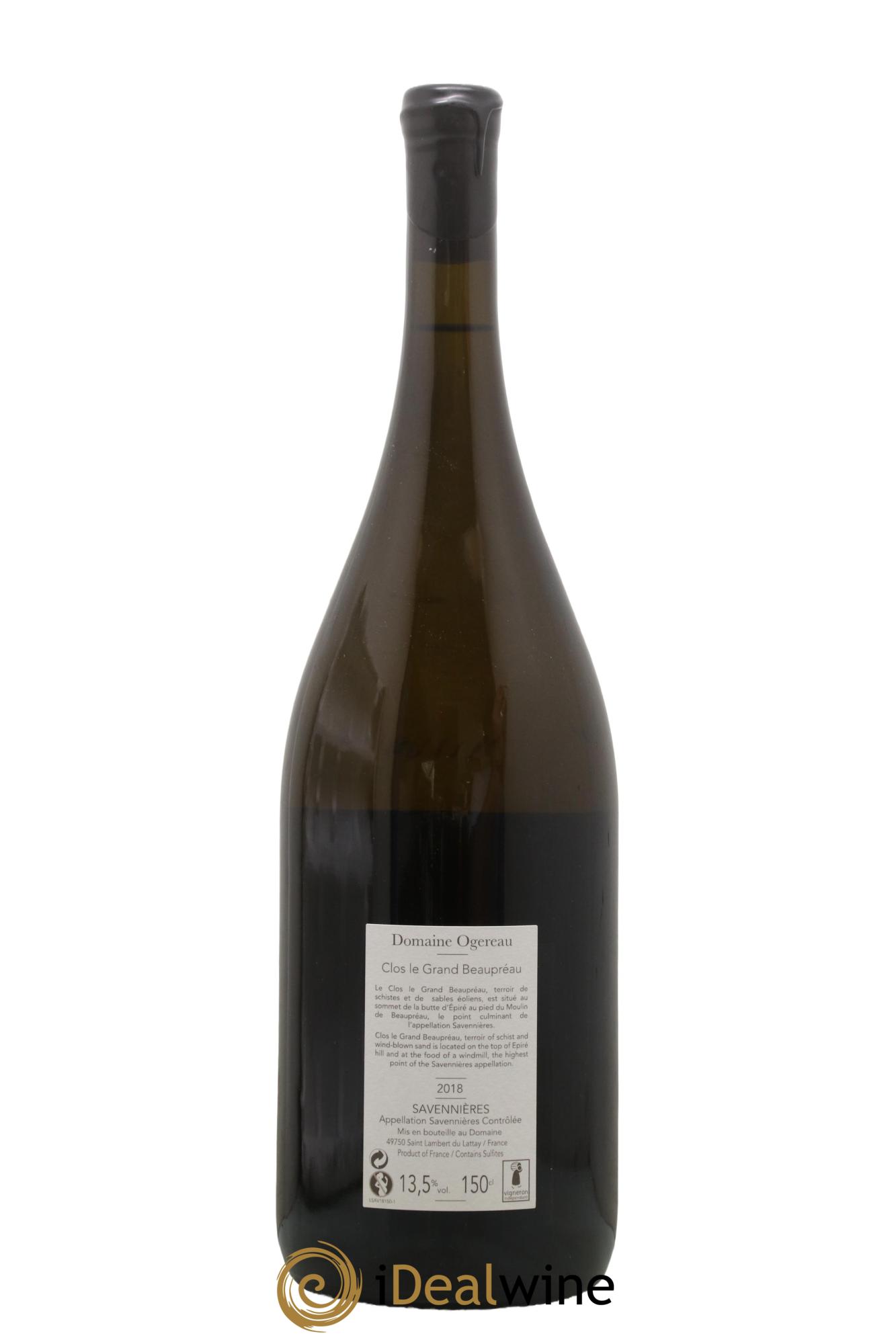 Savennières Clos le Grand Beaupréau Domaine Ogereau  2022 - Lot de 1 magnum - 1