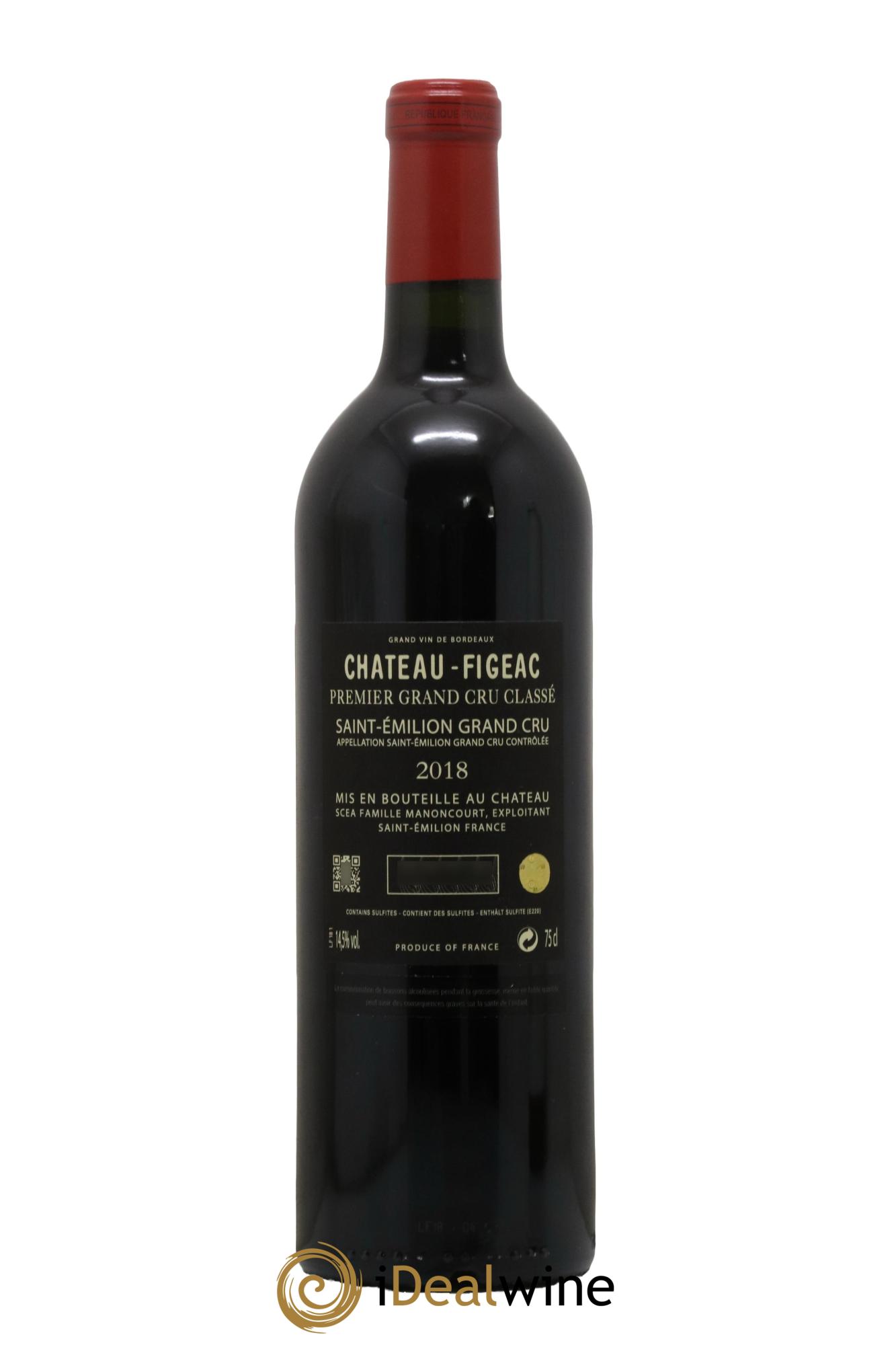 Château Figeac 1er Grand Cru Classé A 2018 - Lot de 1 bouteille - 1