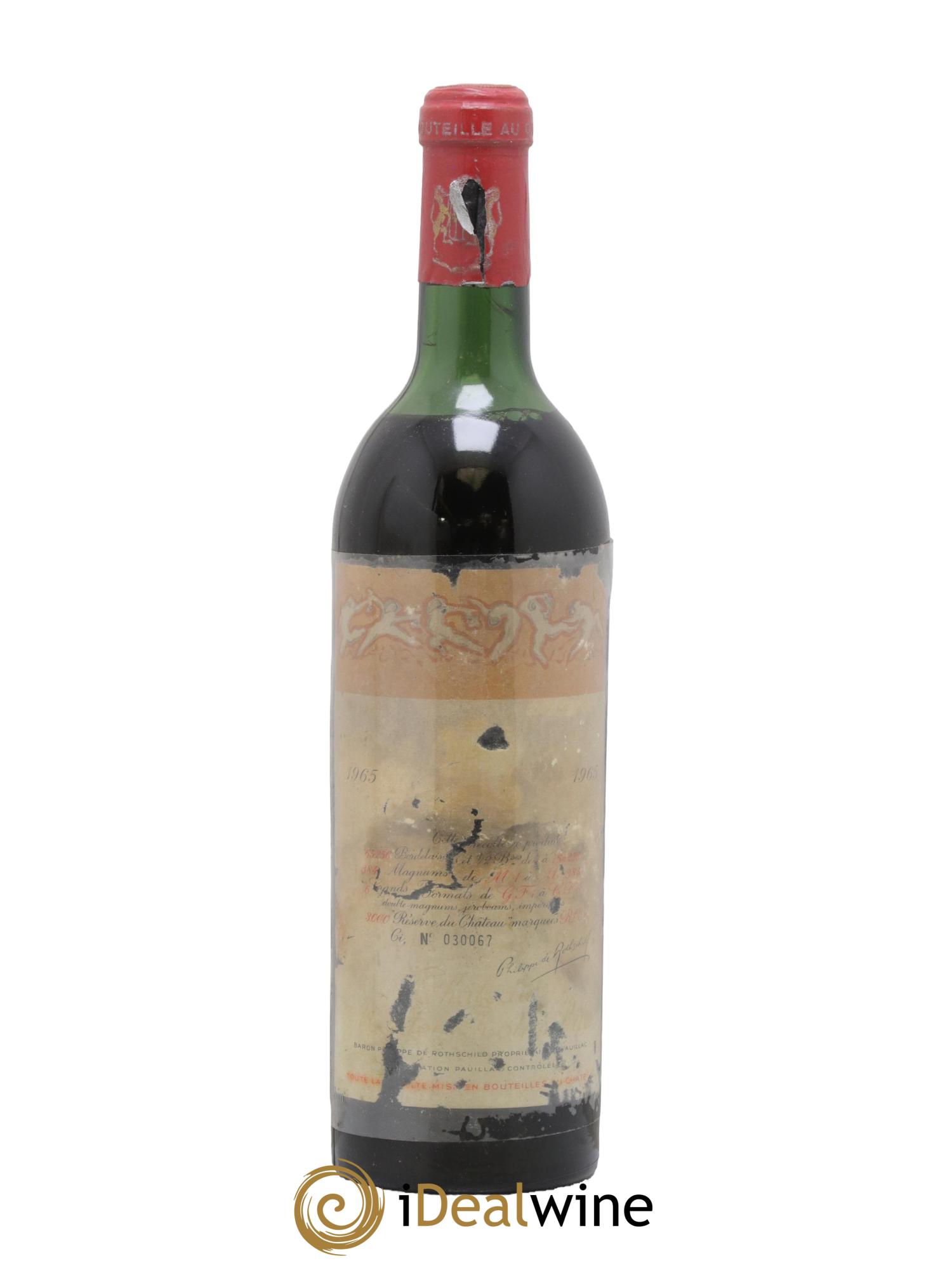 Château Mouton Rothschild 1er Grand Cru Classé 1965 - Posten von 1 Flasche - 0