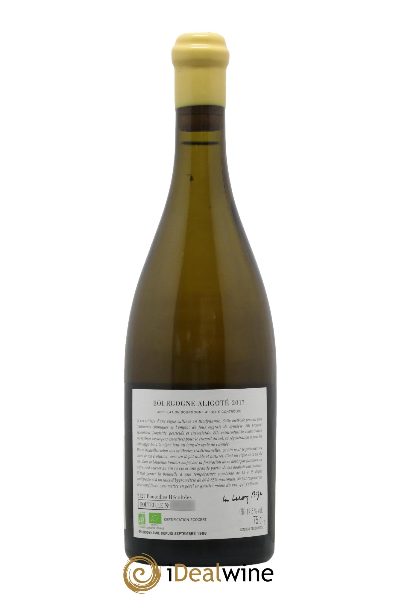 Bourgogne Aligoté Sous Chatelet d'Auvenay (Domaine)  2017 - Lot de 1 bouteille - 1