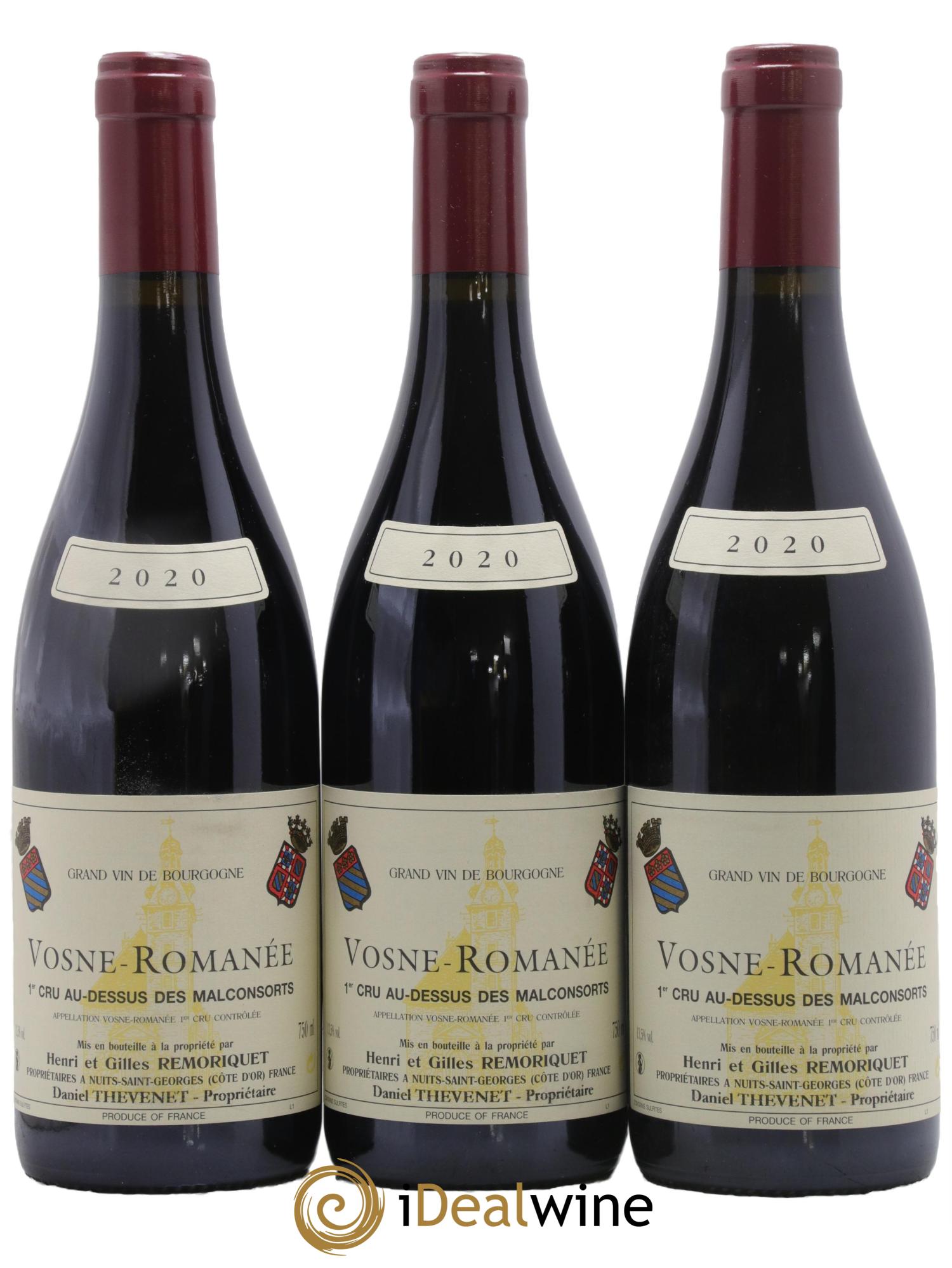 Vosne-Romanée 1er Cru Au Dessus des Malconsorts Gilles Remoriquet 2020 - Lot de 3 bouteilles - 0