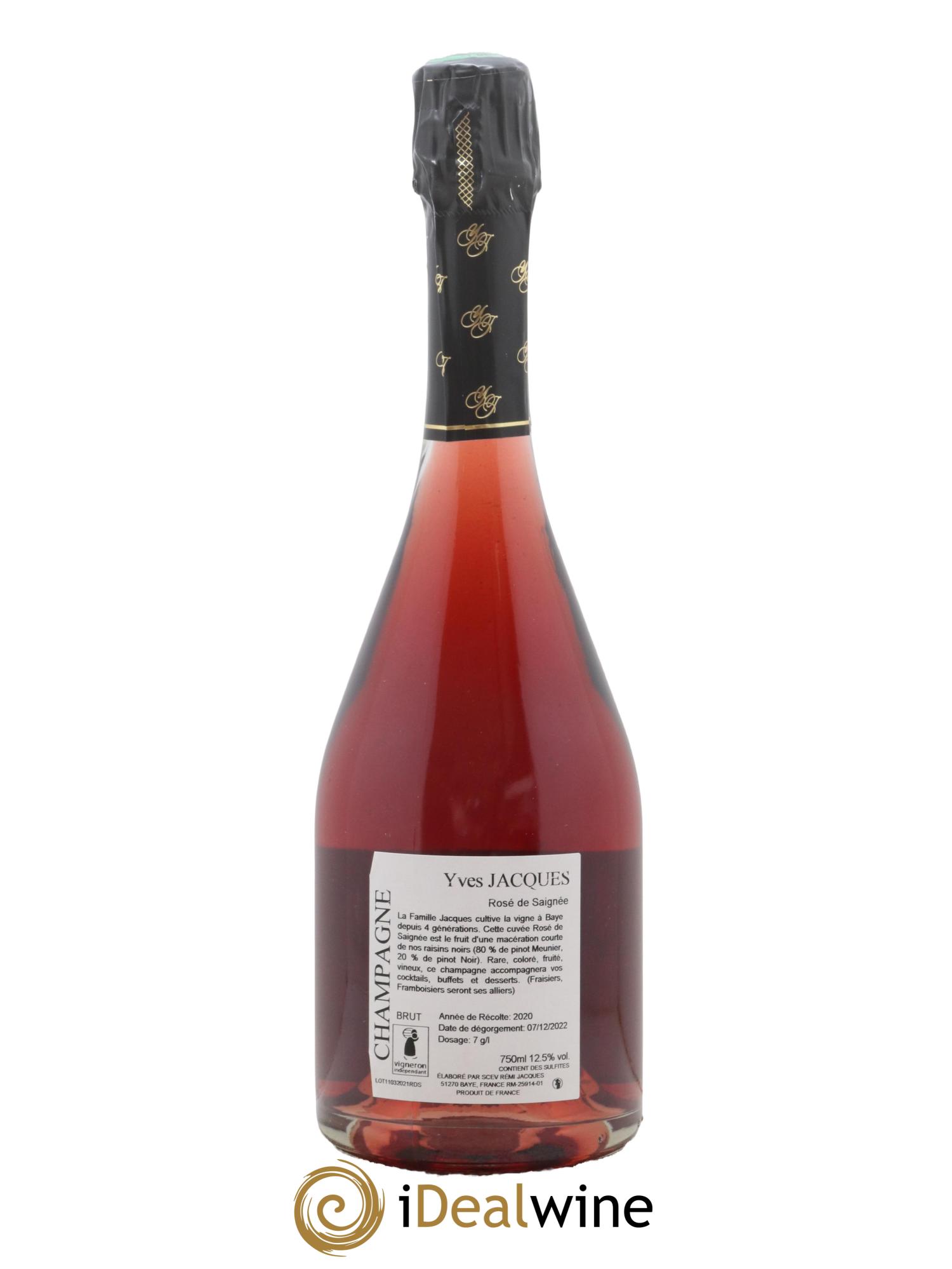 Champagne - Rose de Saignee Yves Jacques 2020 - Lot de 1 bouteille - 1