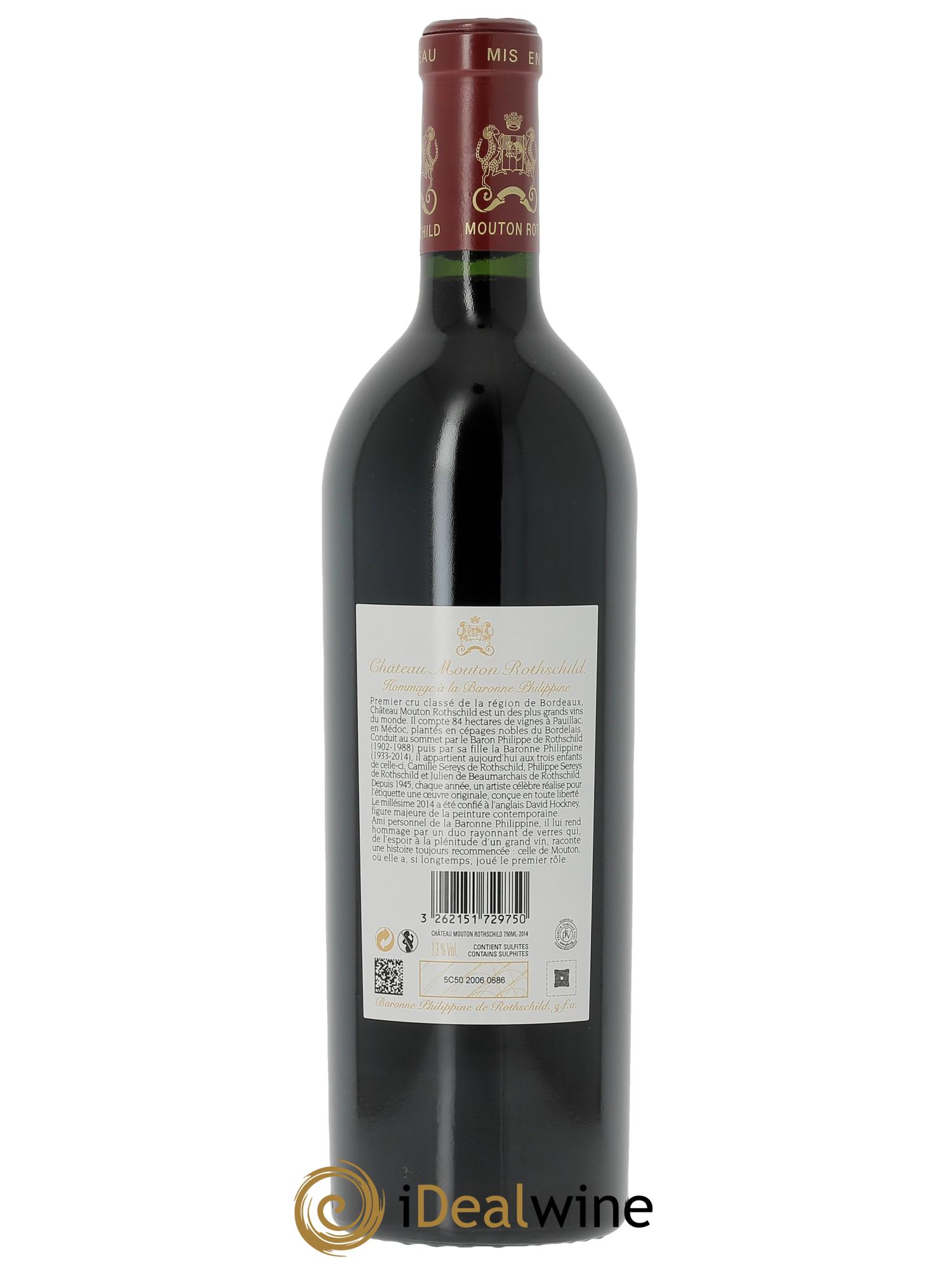 Château Mouton Rothschild 1er Grand Cru Classé  2014 - Lot de 1 bouteille - 1