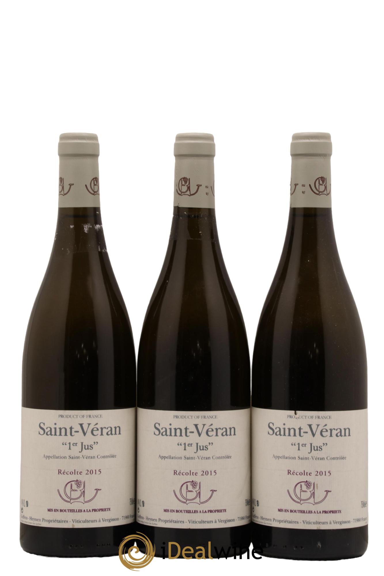 Saint-Véran 1er Jus Guffens-Heynen 2015 - Lot de 3 bouteilles - 0