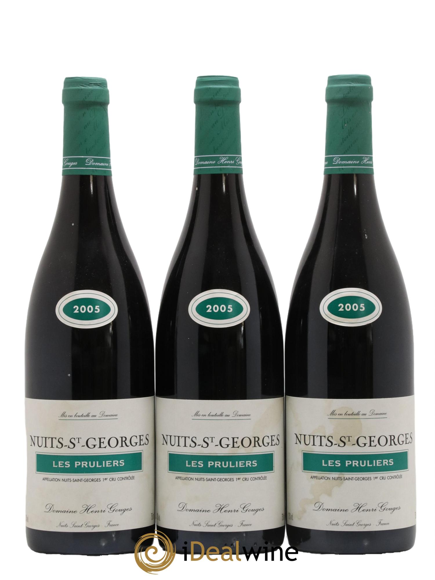 Nuits-Saint-Georges 1er Cru Les Pruliers Henri Gouges 2005 - Lot de 3 bouteilles - 0