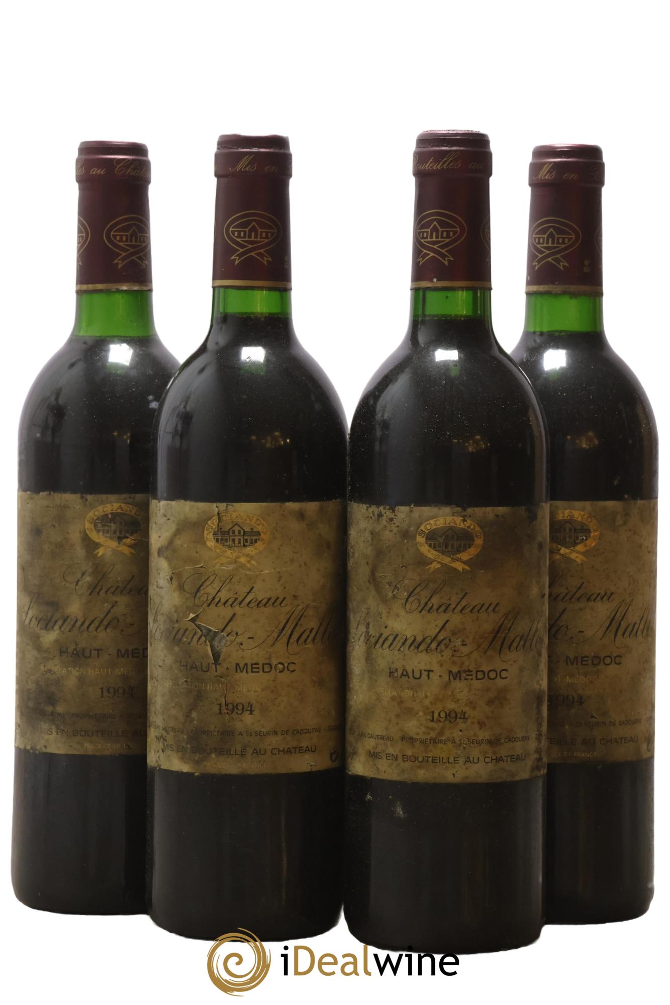 Château Sociando Mallet 1994 - Lot de 4 bouteilles - 0