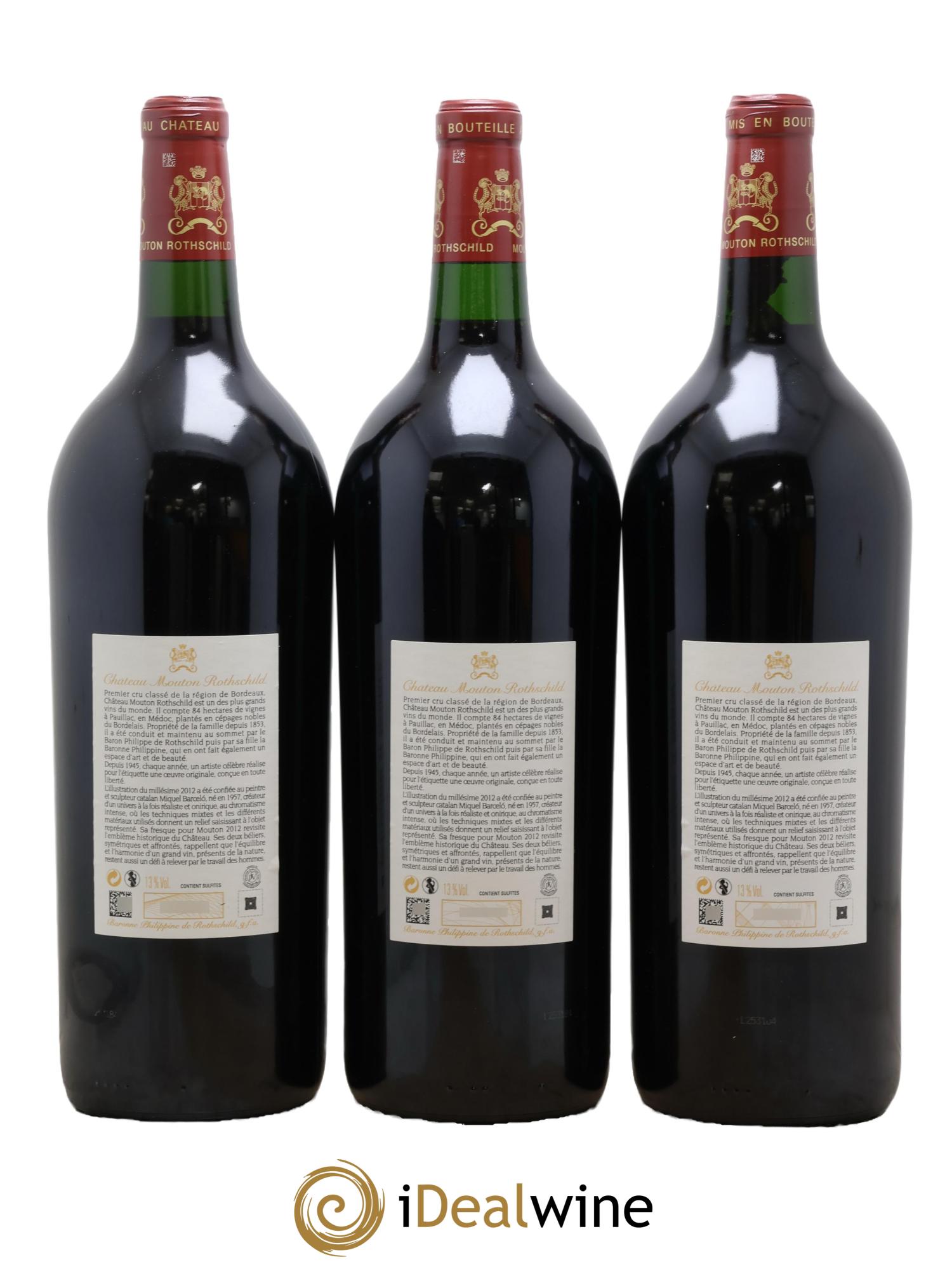 Château Mouton Rothschild 1er Grand Cru Classé 2012 - Lotto di 3 magnum - 1