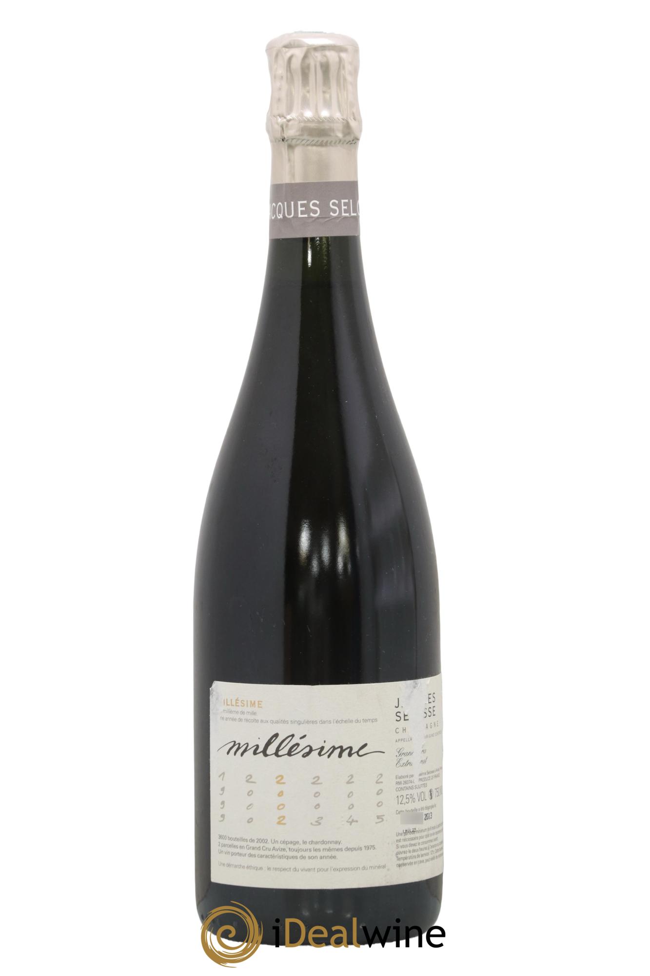 Blanc de Blancs Grand Cru Extra-Brut Jacques Selosse 2002 - Lot de 1 bouteille - 0
