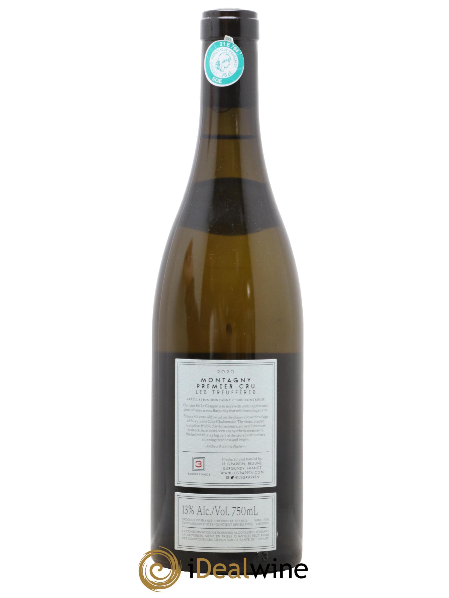 Montagny 1er Cru Les Treuffères Le Grappin 2020 - Lot de 1 bouteille - 1