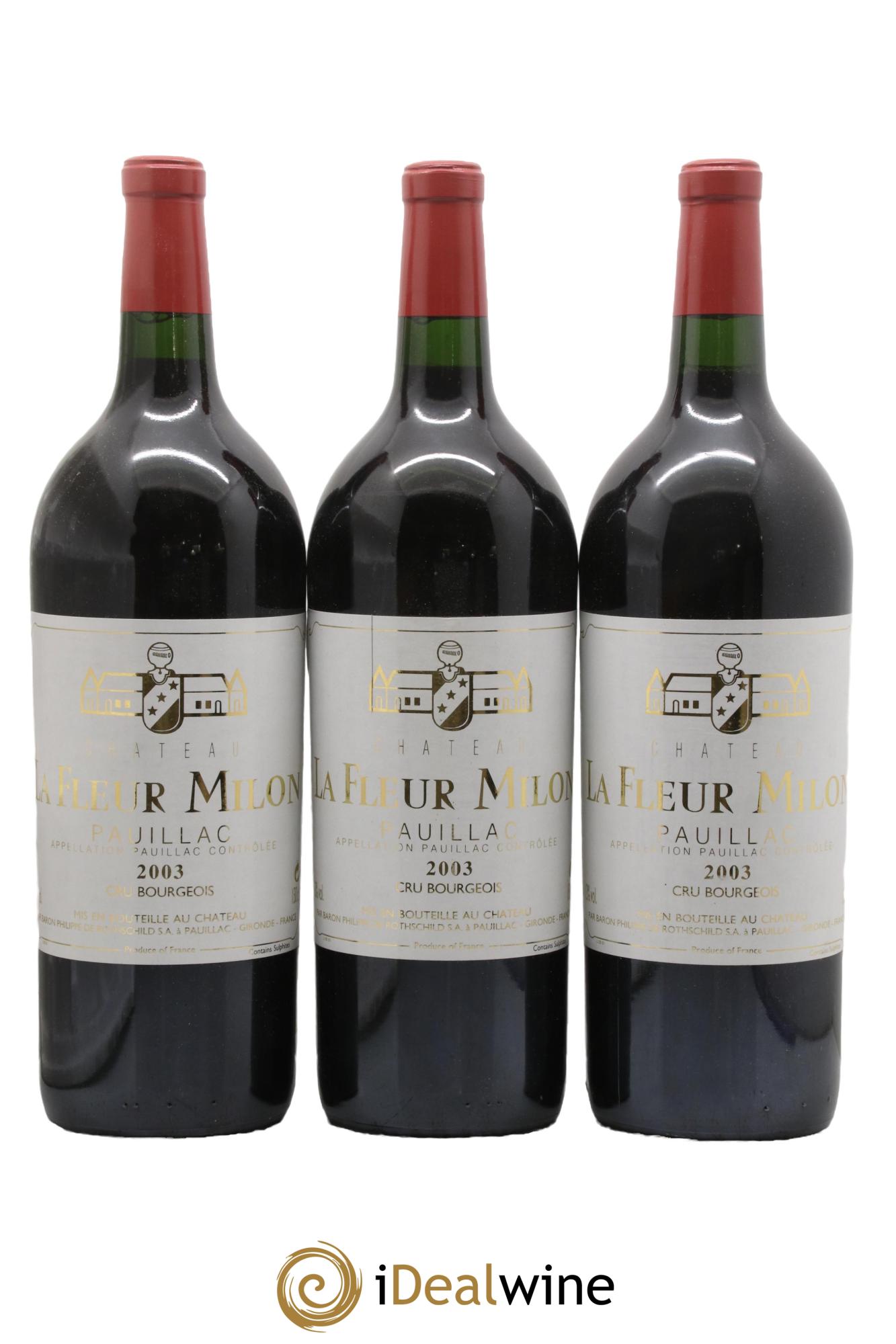 Château la Fleur Milon Cru Bourgeois 2003 - Lot of 3 magnums - 0