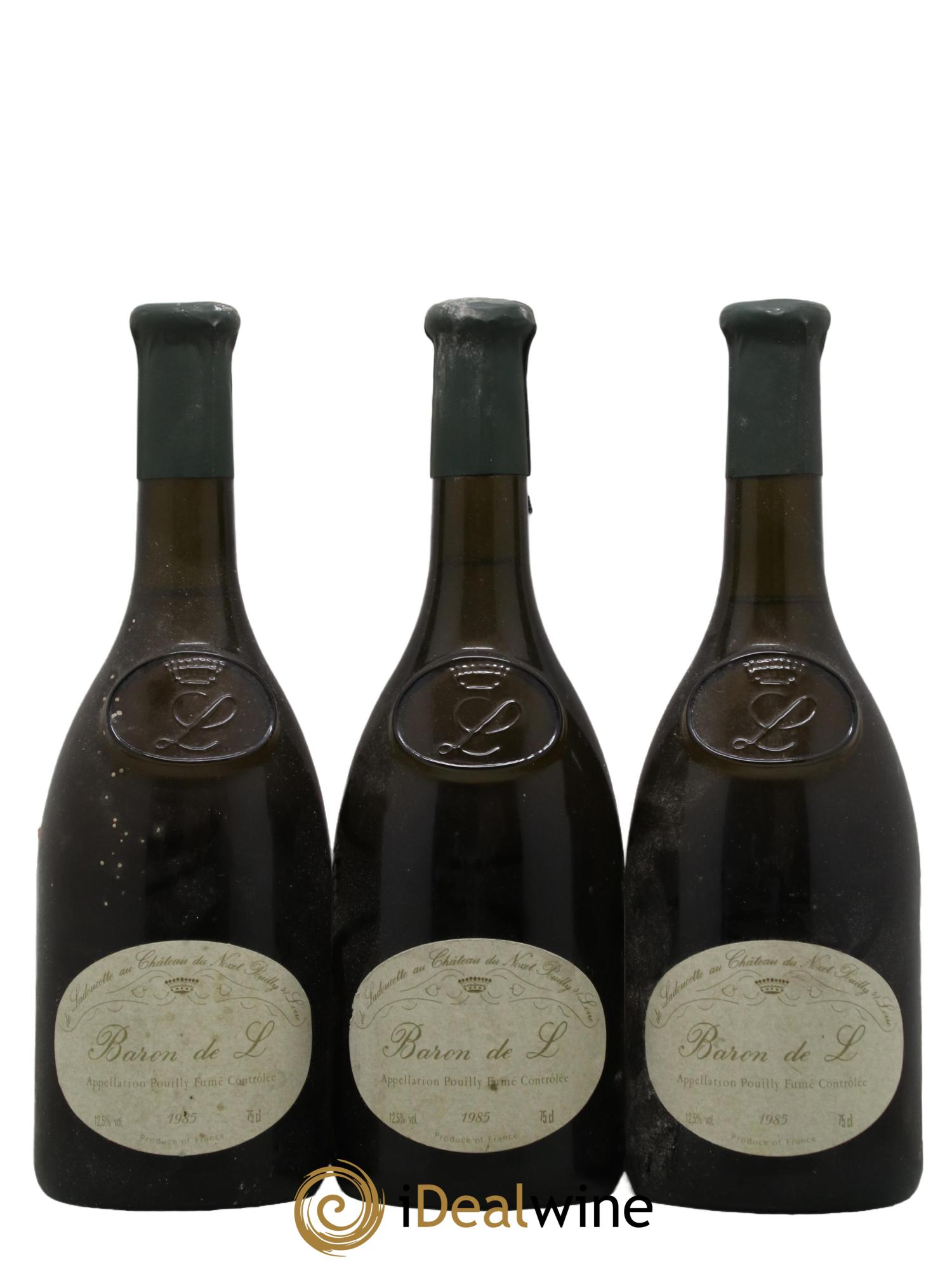 Pouilly-Fumé Baron de L Patrick de Ladoucette 1985 - Lot de 3 bouteilles - 0