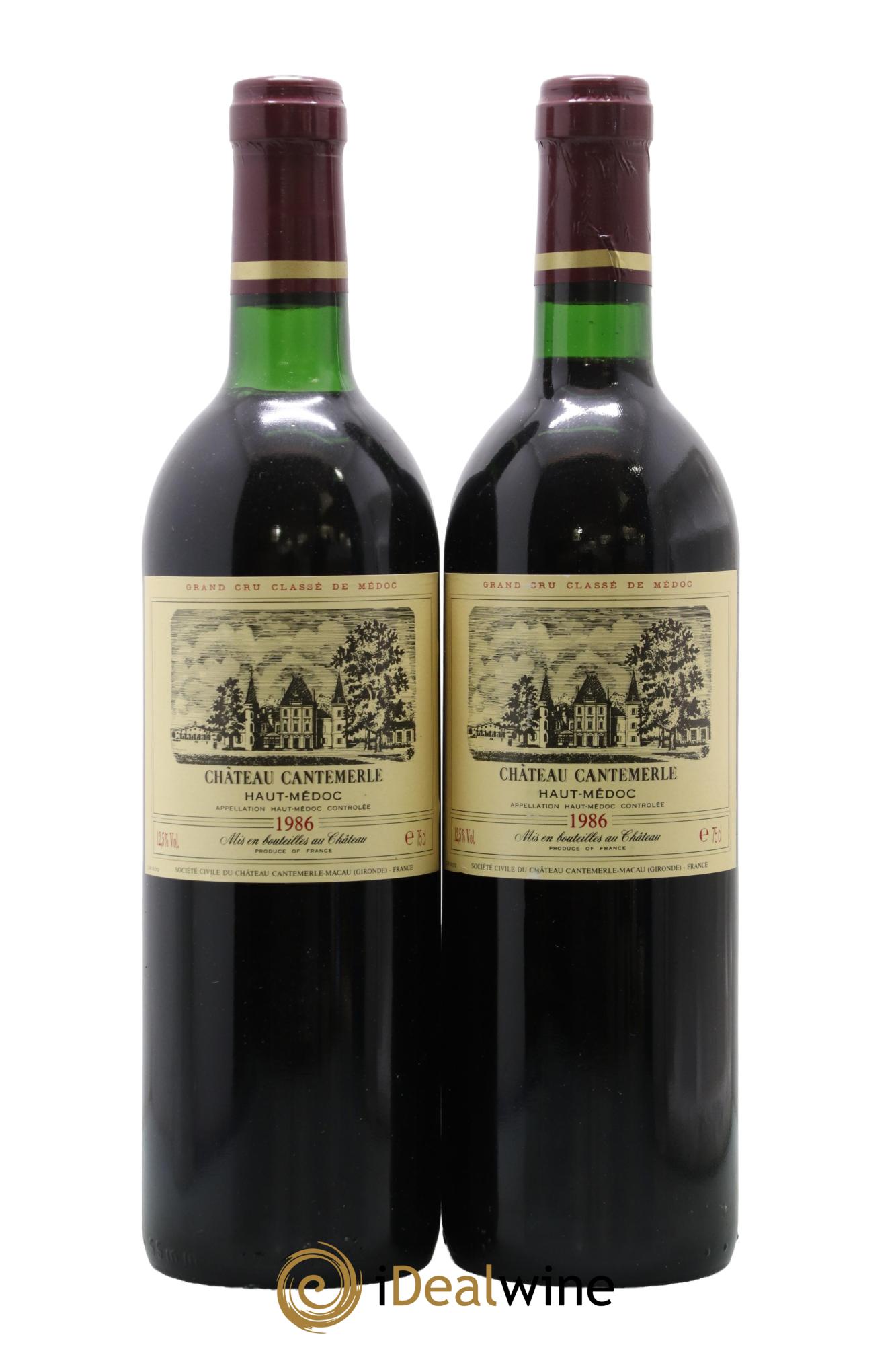 Château Cantemerle 5ème Grand Cru Classé 1986 - Lot de 2 bouteilles - 0