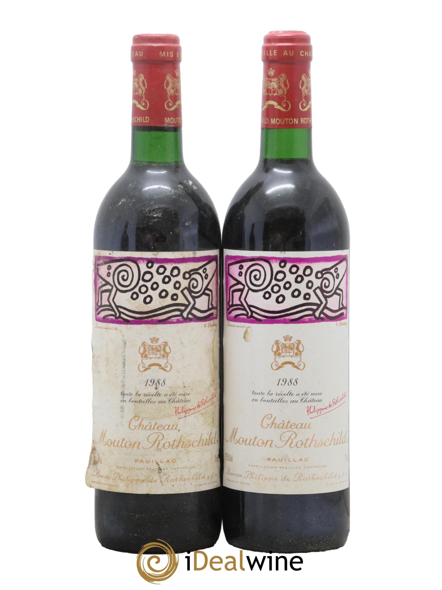 Château Mouton Rothschild 1er Grand Cru Classé 1988 - Lot de 2 bouteilles - 0