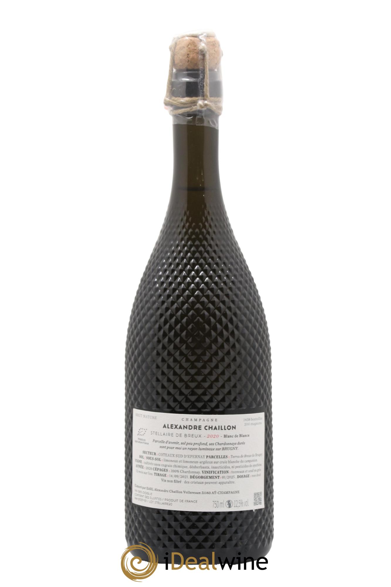 Champagne Stellaire de Breux Alexandre Chaillon 2020 - Lot of 1 bottle - 1