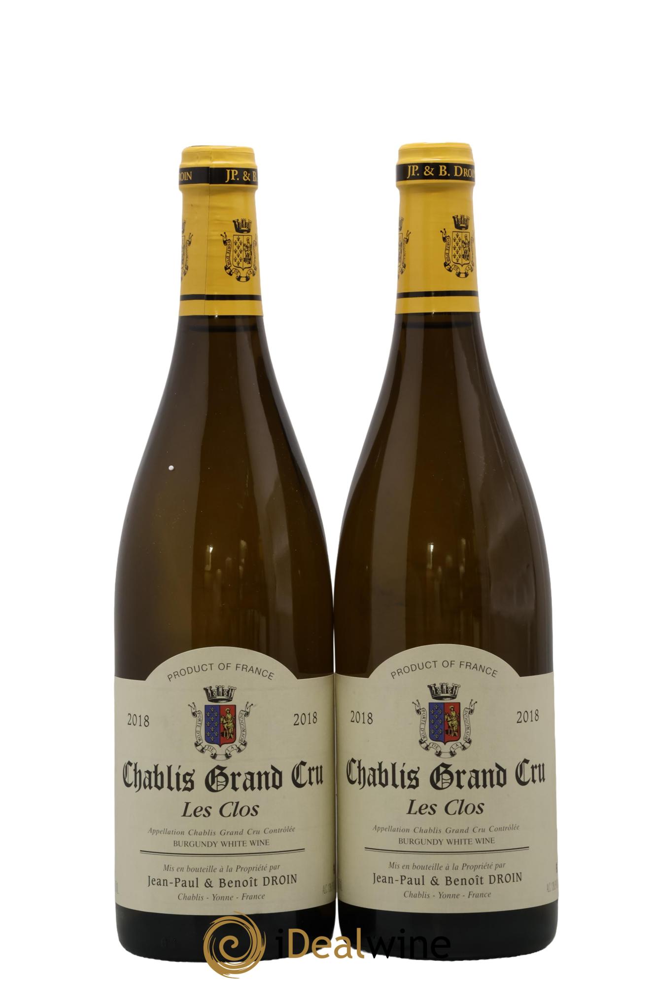 Chablis Grand Cru Les Clos Jean-Paul & Benoît Droin (Domaine) 2018 - Lot de 2 bouteilles - 0