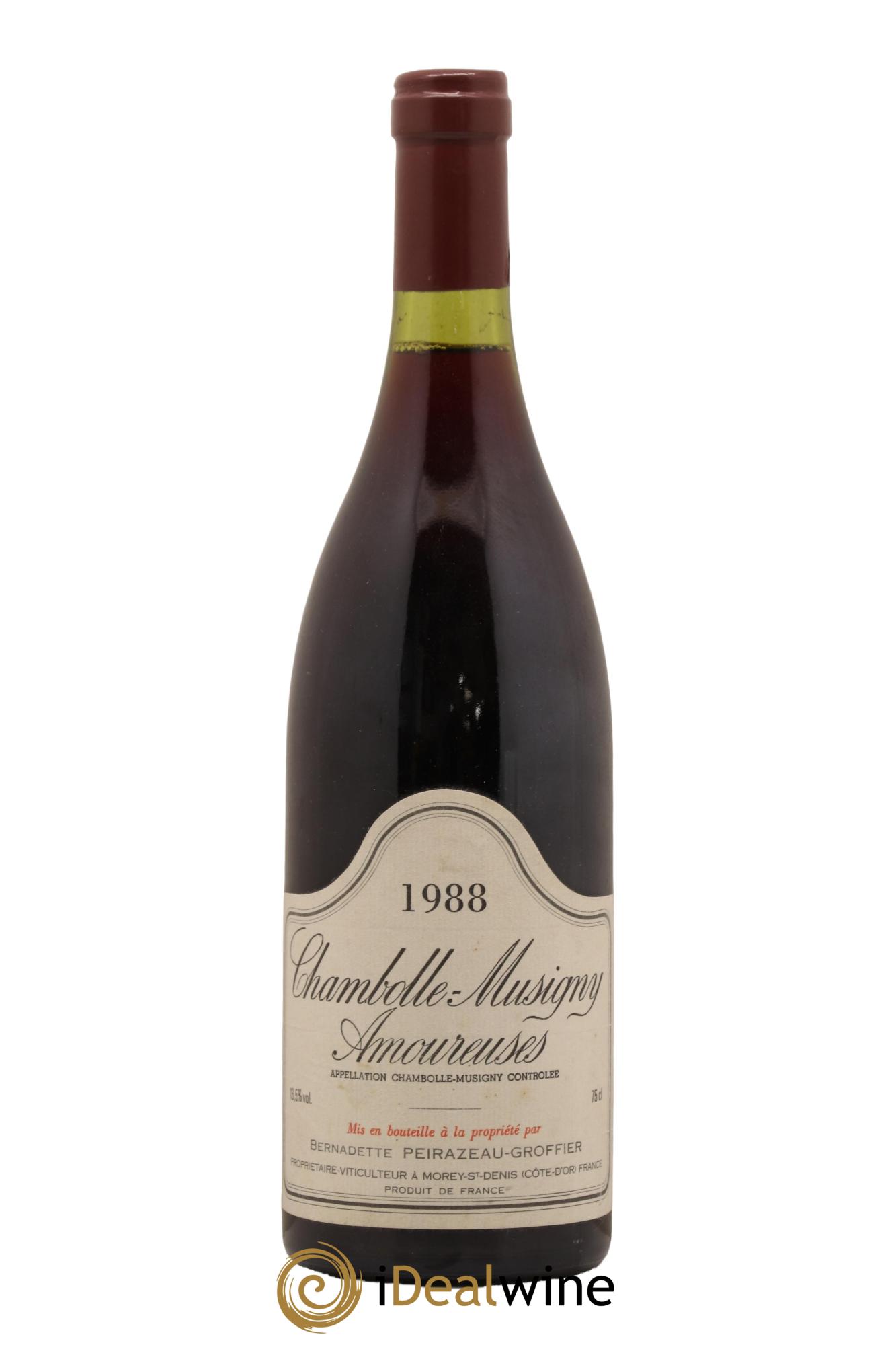 Chambolle-Musigny 1er Cru Les Amoureuses Peirazeau-Groffier 1988 - Lot de 1 bouteille - 0