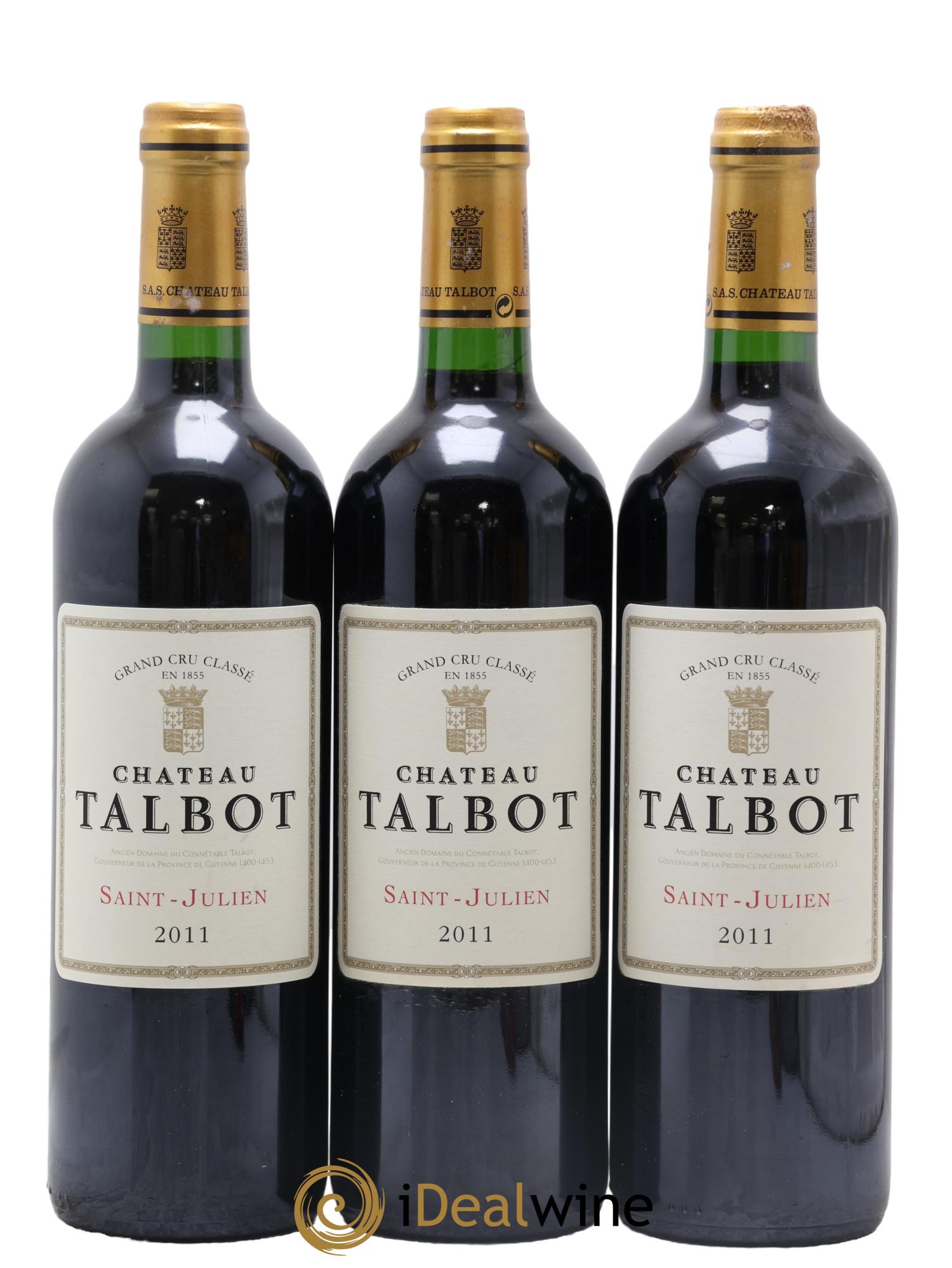 Château Talbot 4ème Grand Cru Classé 2011 - Lot de 3 bouteilles - 0
