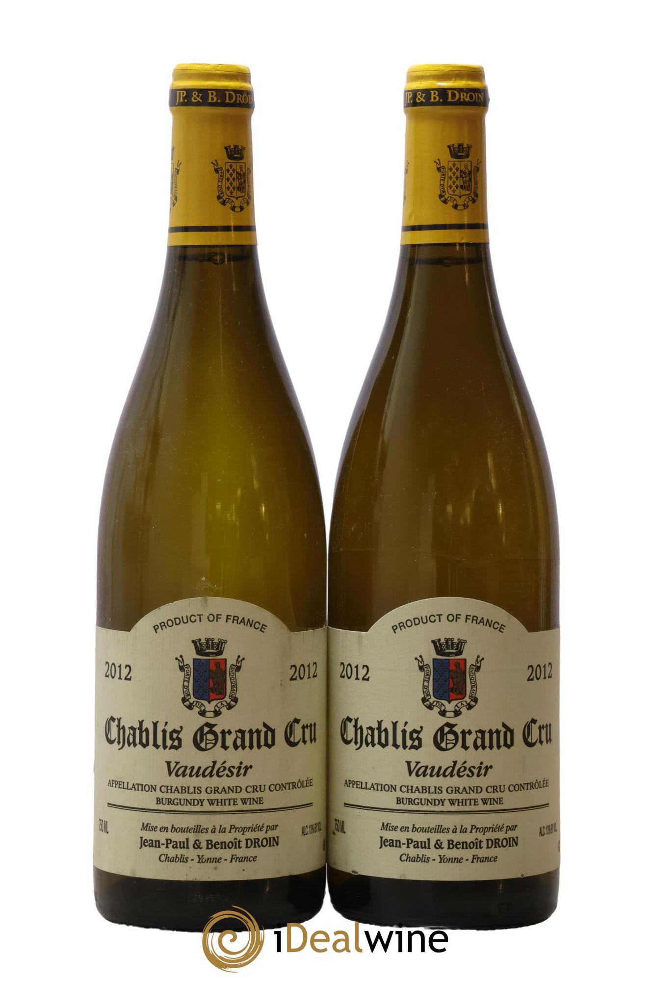 Chablis Grand Cru Vaudésir Jean-Paul & Benoît Droin (Domaine) 2012 - Lotto di 2 bottiglie - 0
