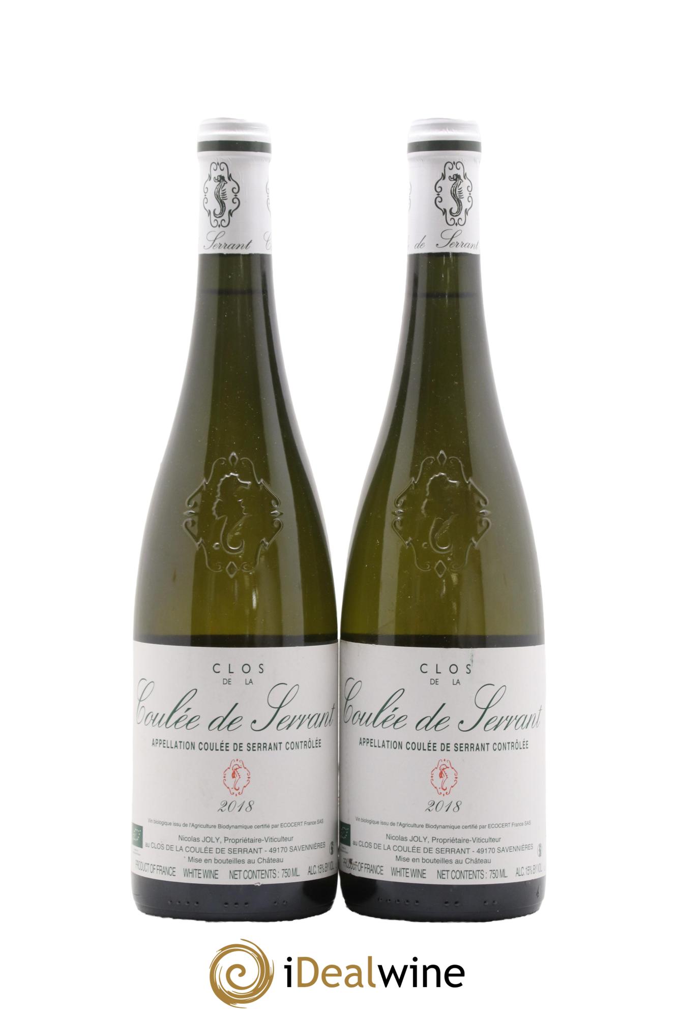 Savennières Clos de la Coulée de Serrant Vignobles de la Coulée de Serrant - Nicolas Joly 2018 - Posten von 2 Flaschen - 0