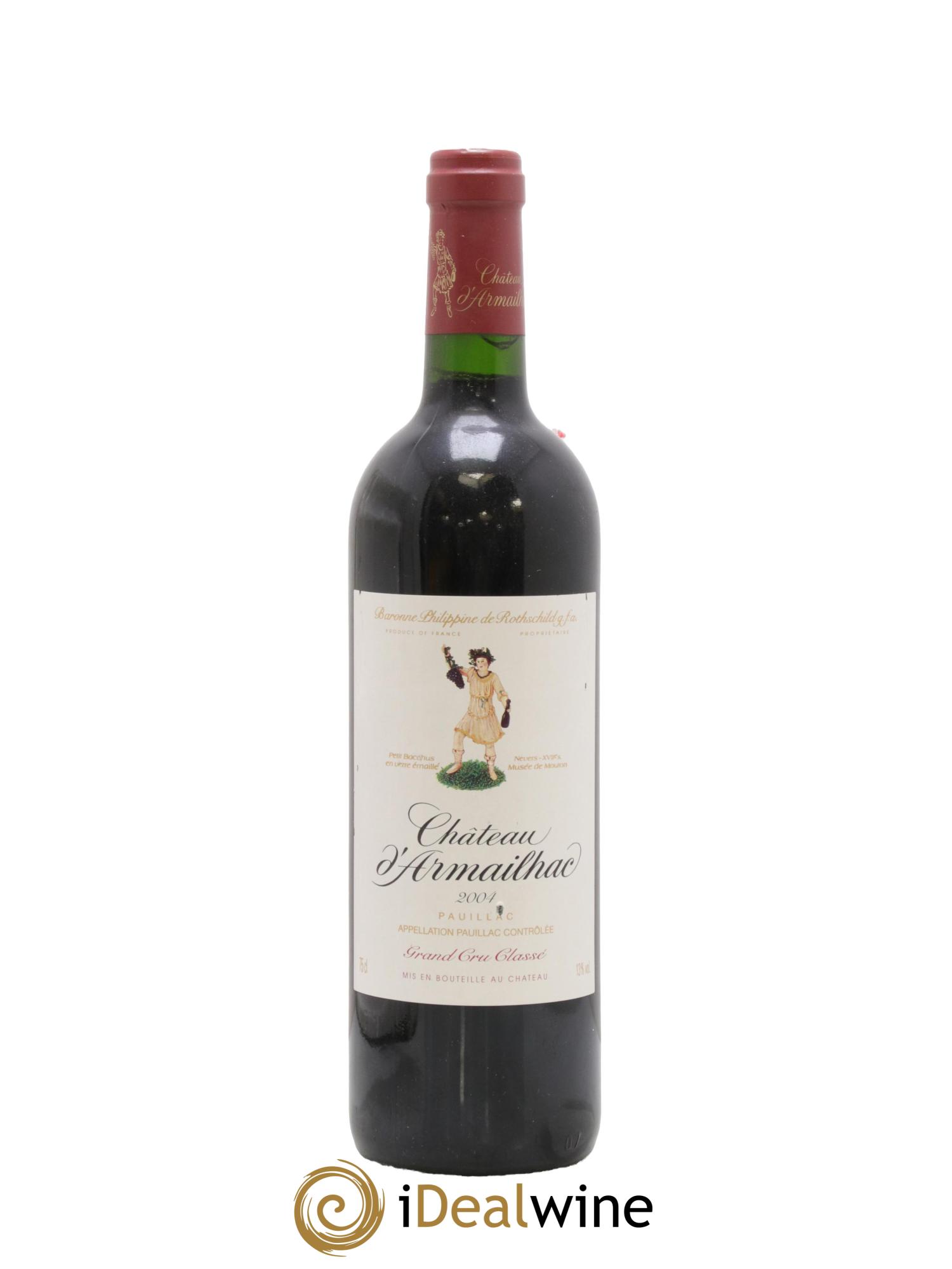 Château d' Armailhac - Mouton Baron(ne) Philippe 5ème Grand Cru Classé 2004 - Lot de 1 bouteille - 0