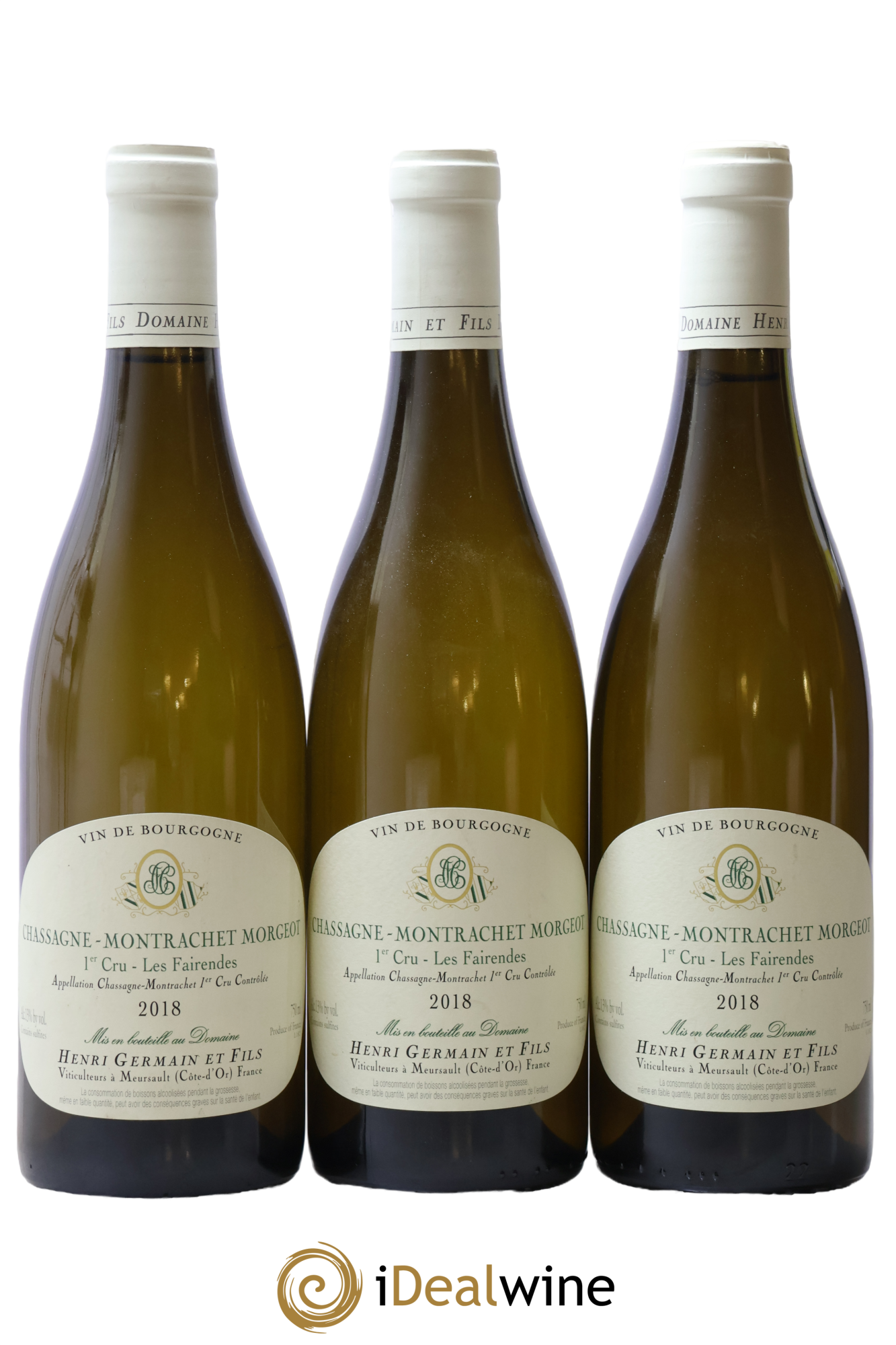 Chassagne-Montrachet 1er Cru Morgeot Les Fairendes Henri Germain 2018 - Lot of 3 bottles - 0