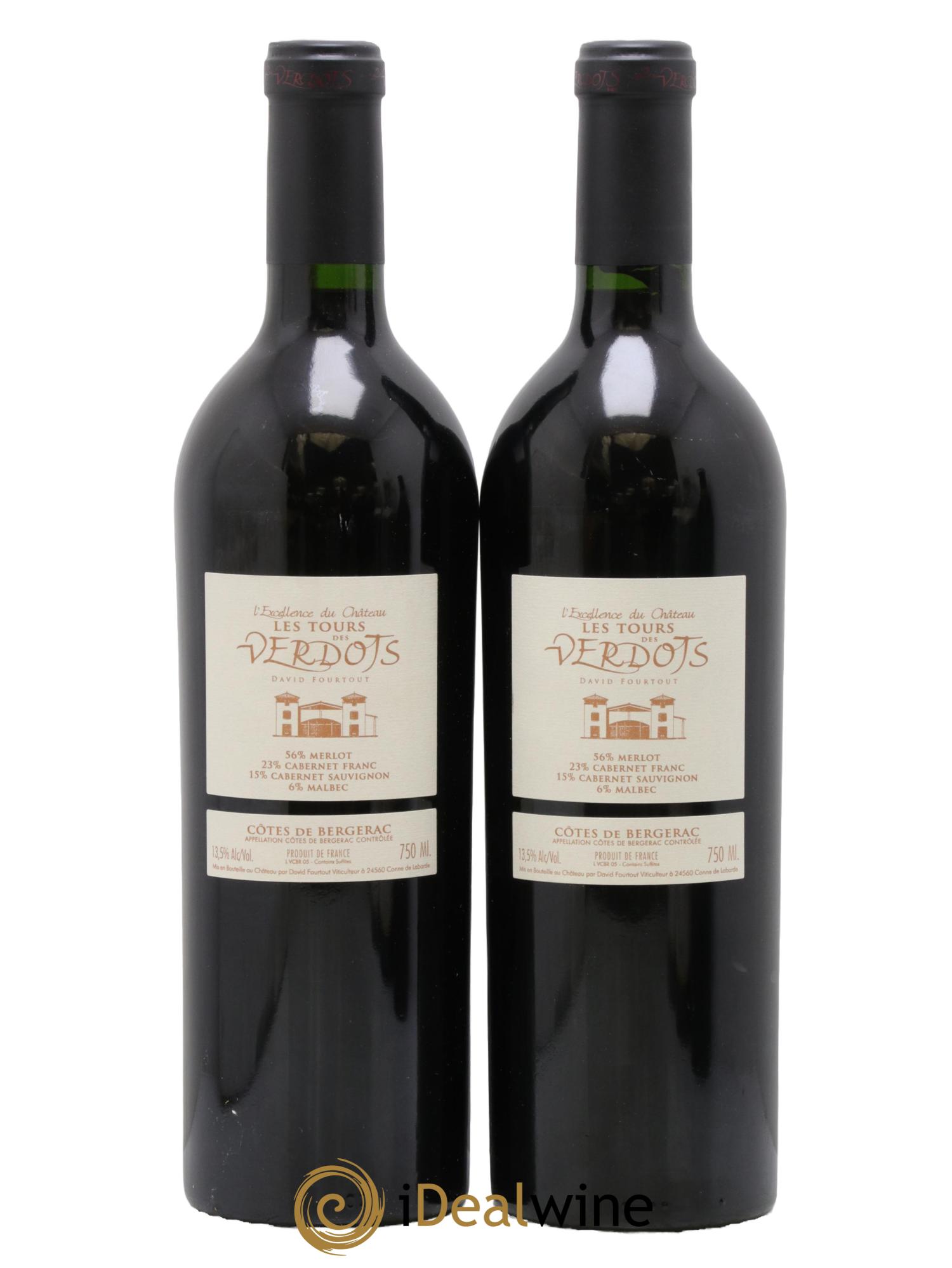 Côtes de Bergerac Les Verdots L'Excellence David Fourtout 2005 - Lotto di 2 bottiglie - 1