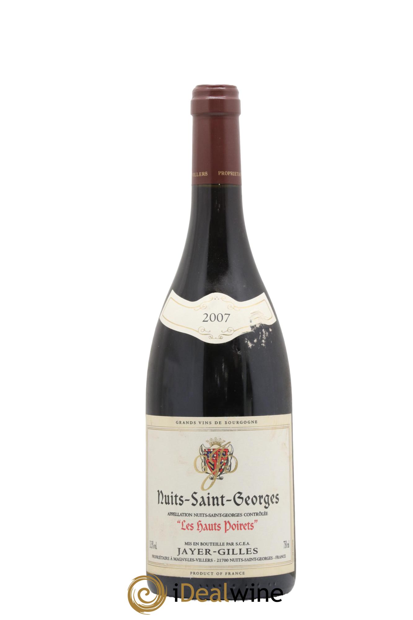 Nuits-Saint-Georges Les Hauts Poirets Hoffmann-Jayer (anciennement Jayer-Gilles) 2007 - Lot of 1 bottle - 0
