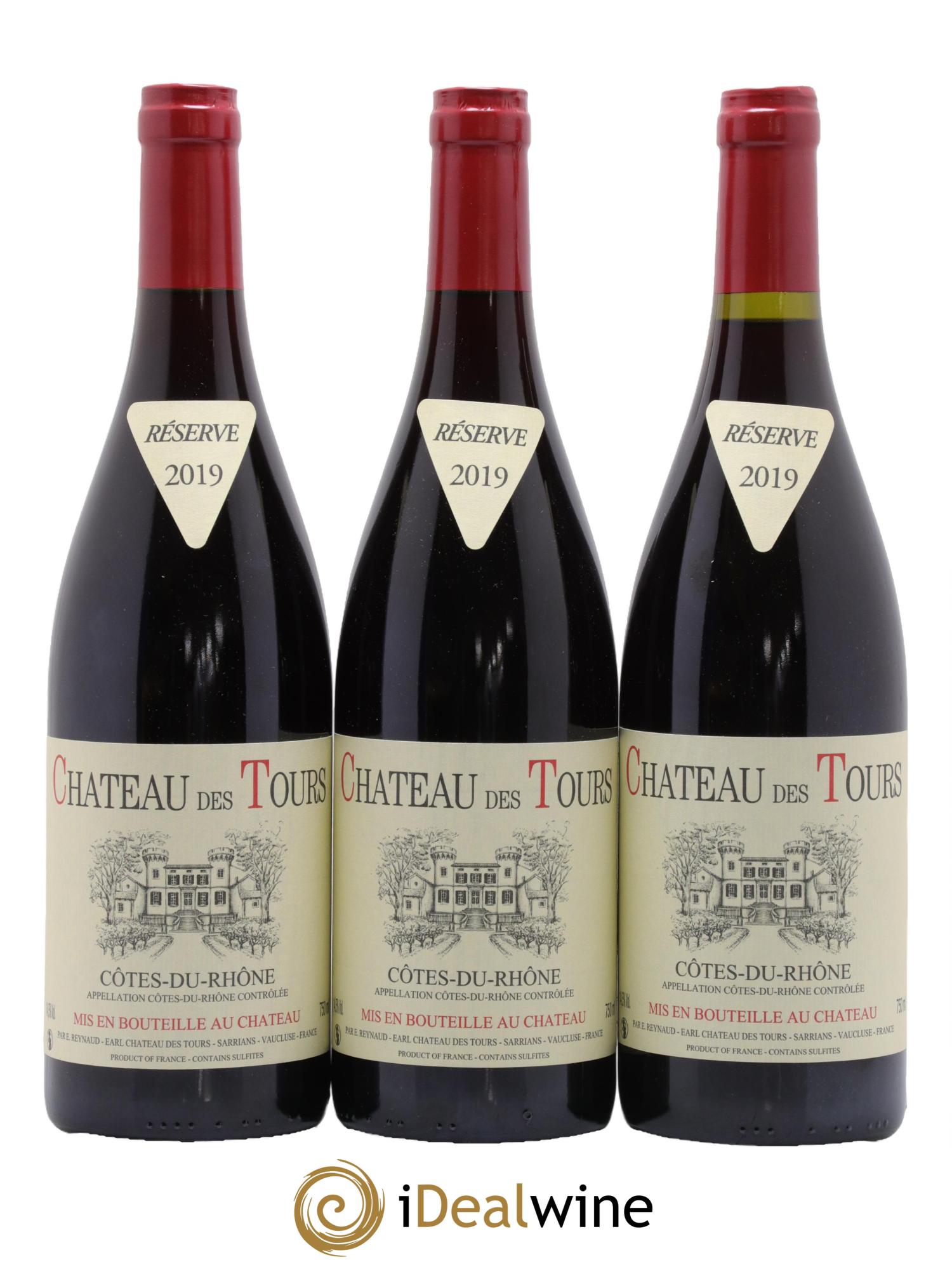 Côtes-du-Rhône Château des Tours Emmanuel Reynaud 2019 - Lot de 3 bouteilles - 0