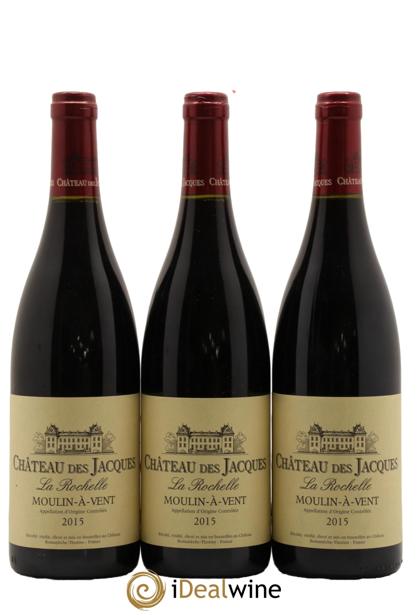 Moulin-à-Vent La Rochelle Château des Jacques 2015 - Lot de 3 bouteilles - 0