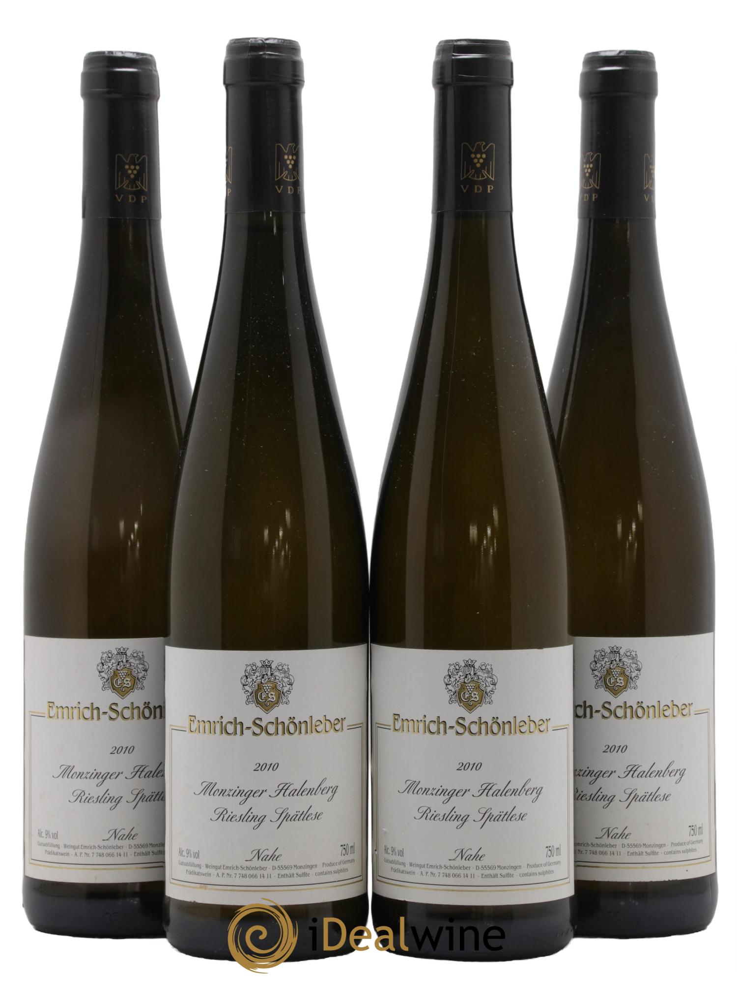 Allemagne Nahe Monzinger Riesling Spätlese Halenberg Weingut Emrich-Schönleber 2010 - Lot de 4 bouteilles - 0