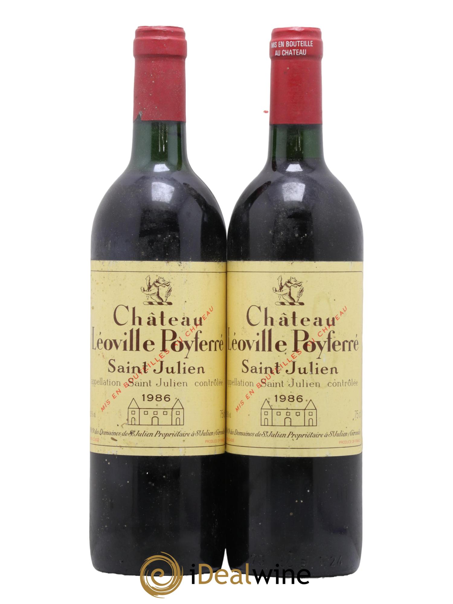 Château Léoville Poyferré 2ème Grand Cru Classé 1986 - Lot de 2 bouteilles - 0