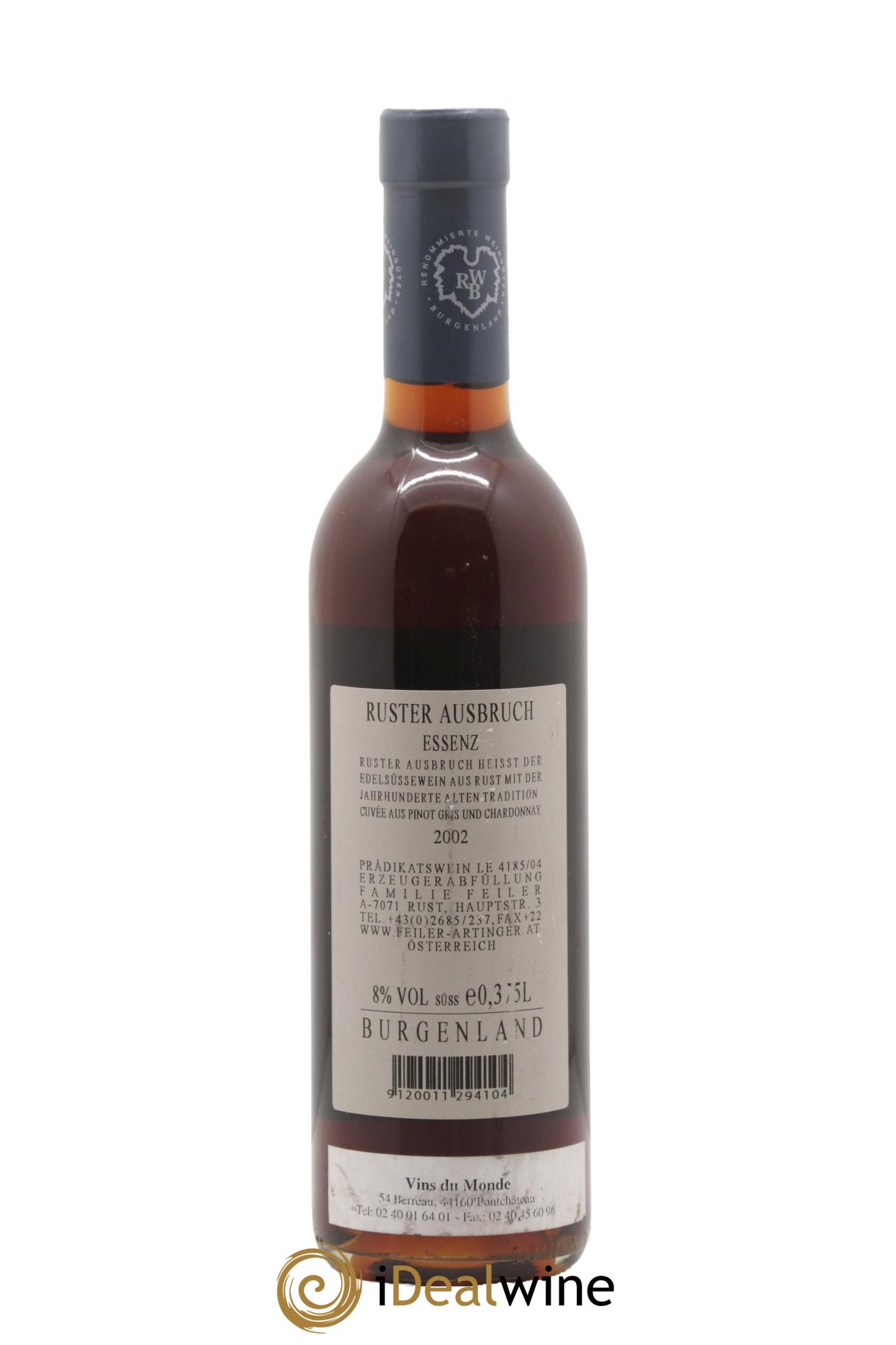 Autriche Ruster Ausbruch Essenz Burgenland Feiler-Artinger 2002 - Lot de 1 demi bouteille - 1
