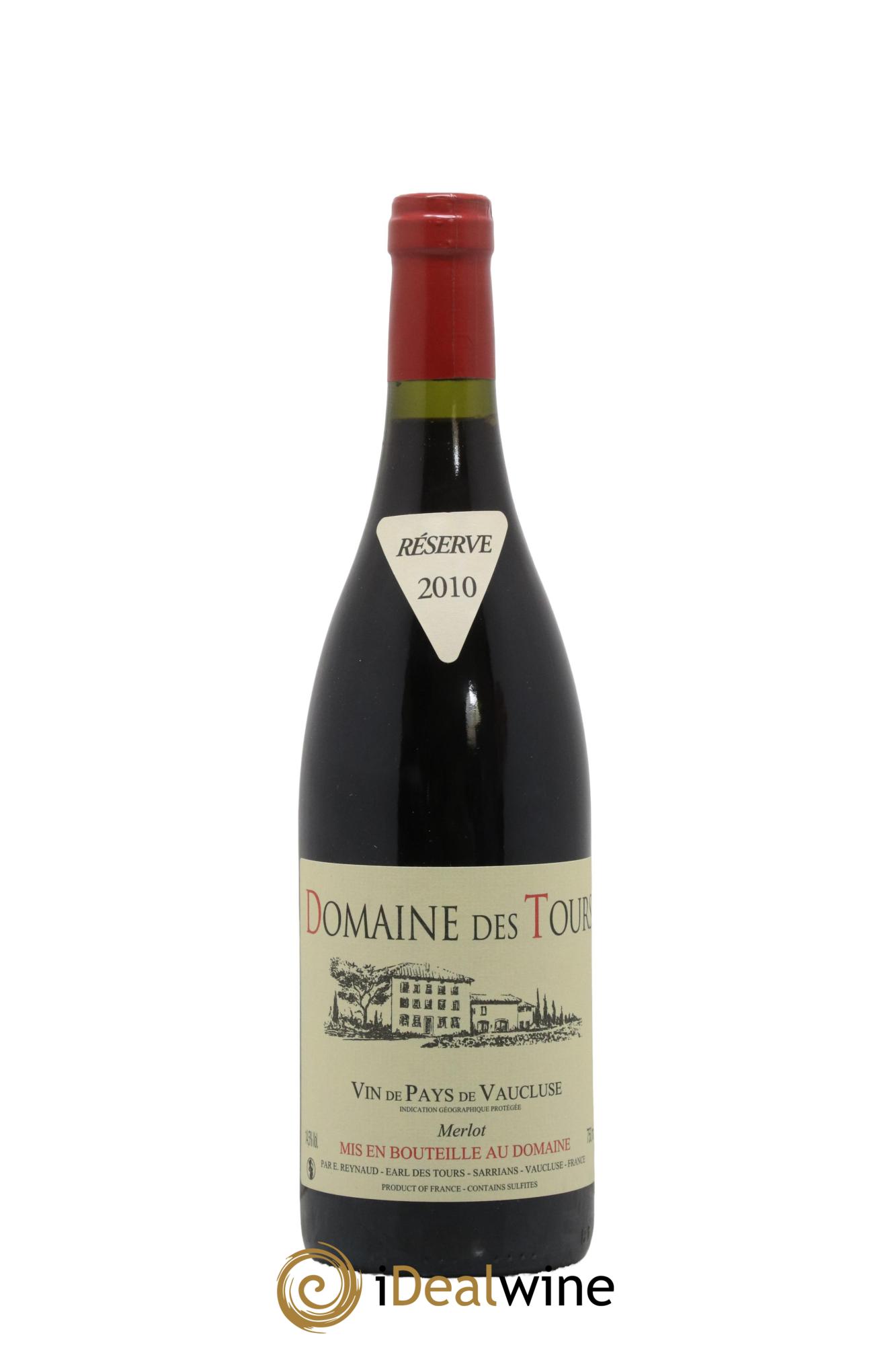 Vaucluse Domaine des Tours Merlot Emmanuel Reynaud 2010 - Lot de 1 bouteille - 0