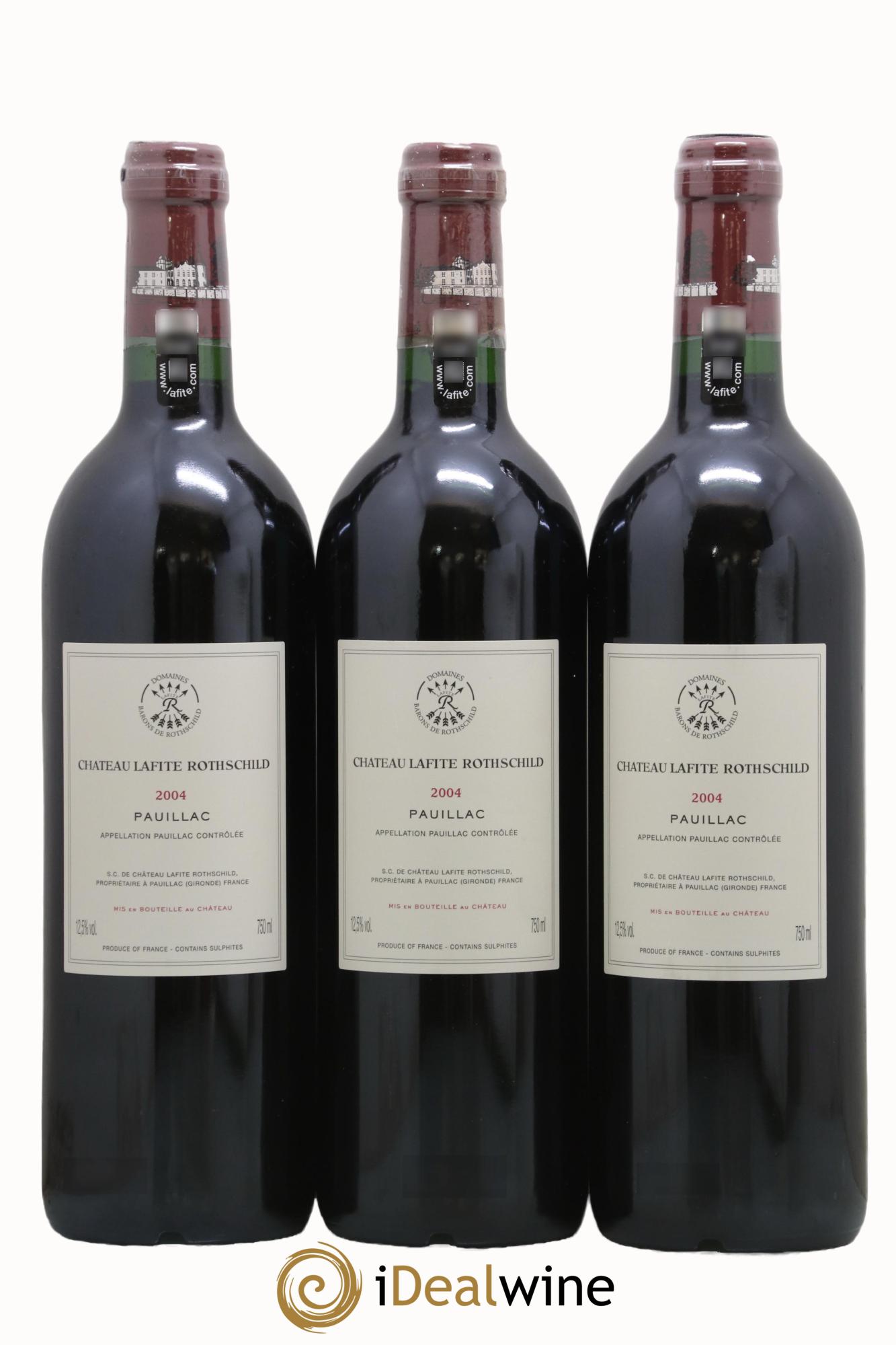 Château Lafite Rothschild 1er Grand Cru Classé 2004 - Lotto di 3 bottiglie - 1