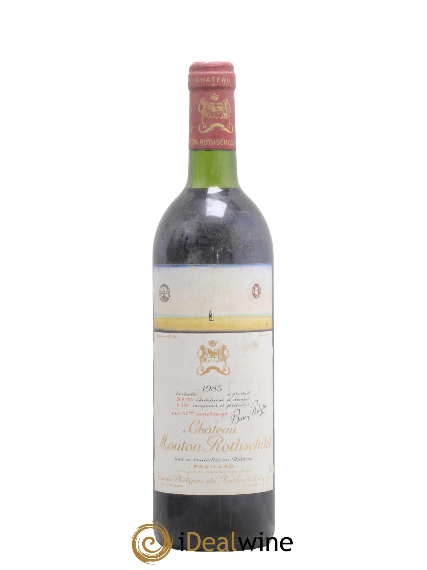 Château Mouton Rothschild 1er Grand Cru Classé 1983 - Lot de 1 bouteille - 0