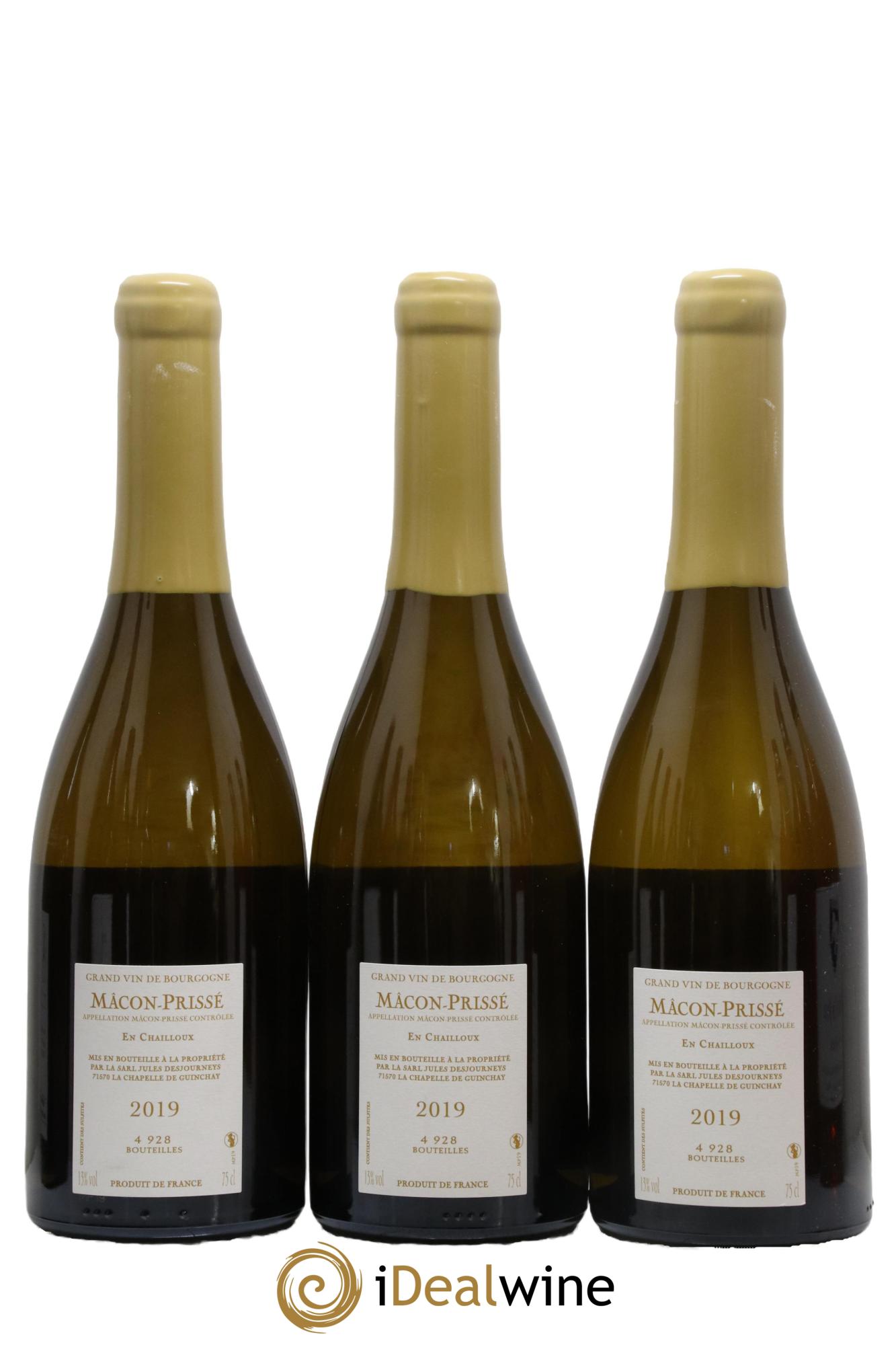 Mâcon-Prissé En Chailloux Jules Desjourneys 2019 - Lotto di 3 bottiglie - 1