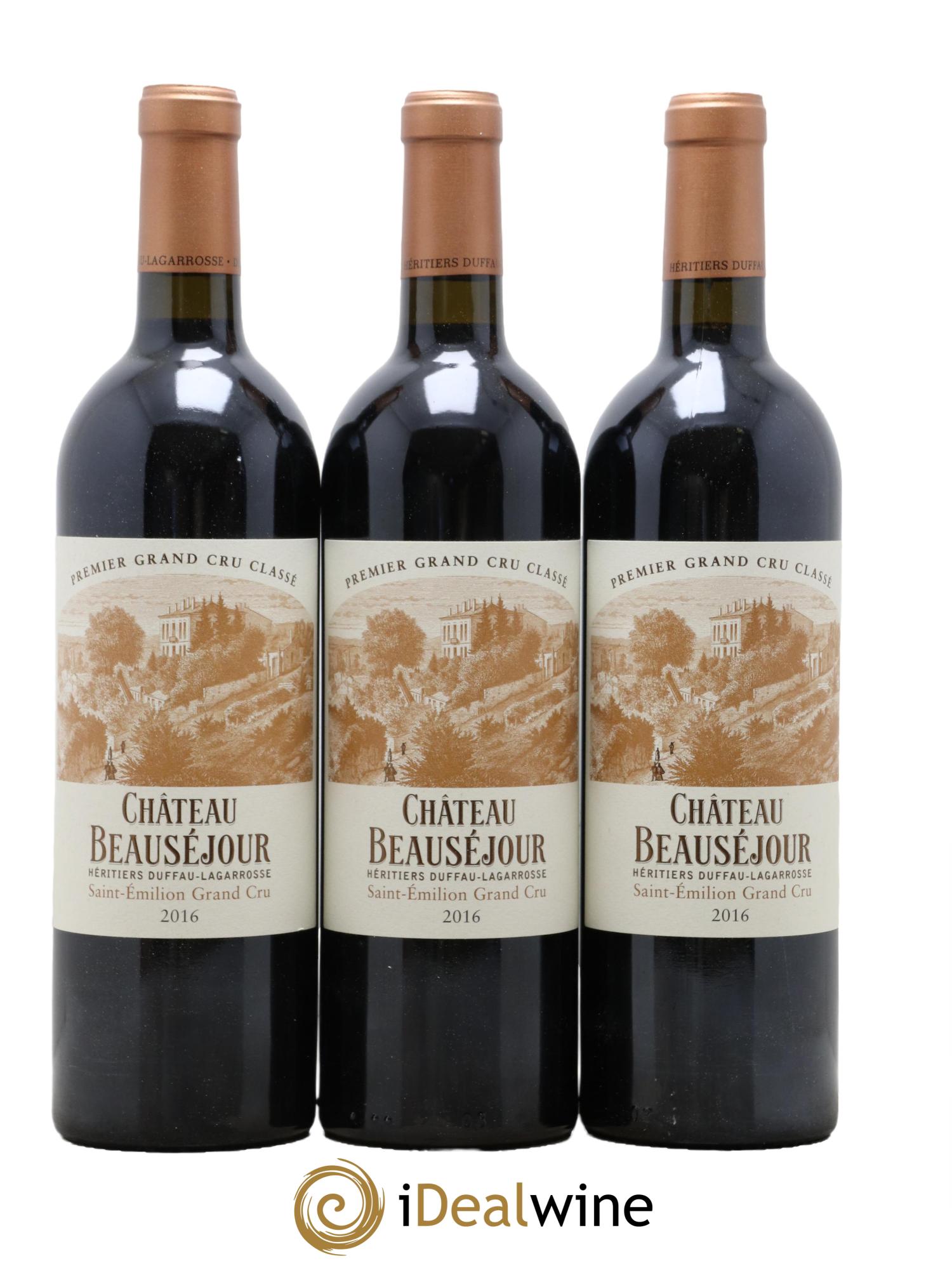 Château Beauséjour (Duffau-Lagarrosse) 1er Grand Cru Classé B  2016 - Posten von 6 Flaschen - 3