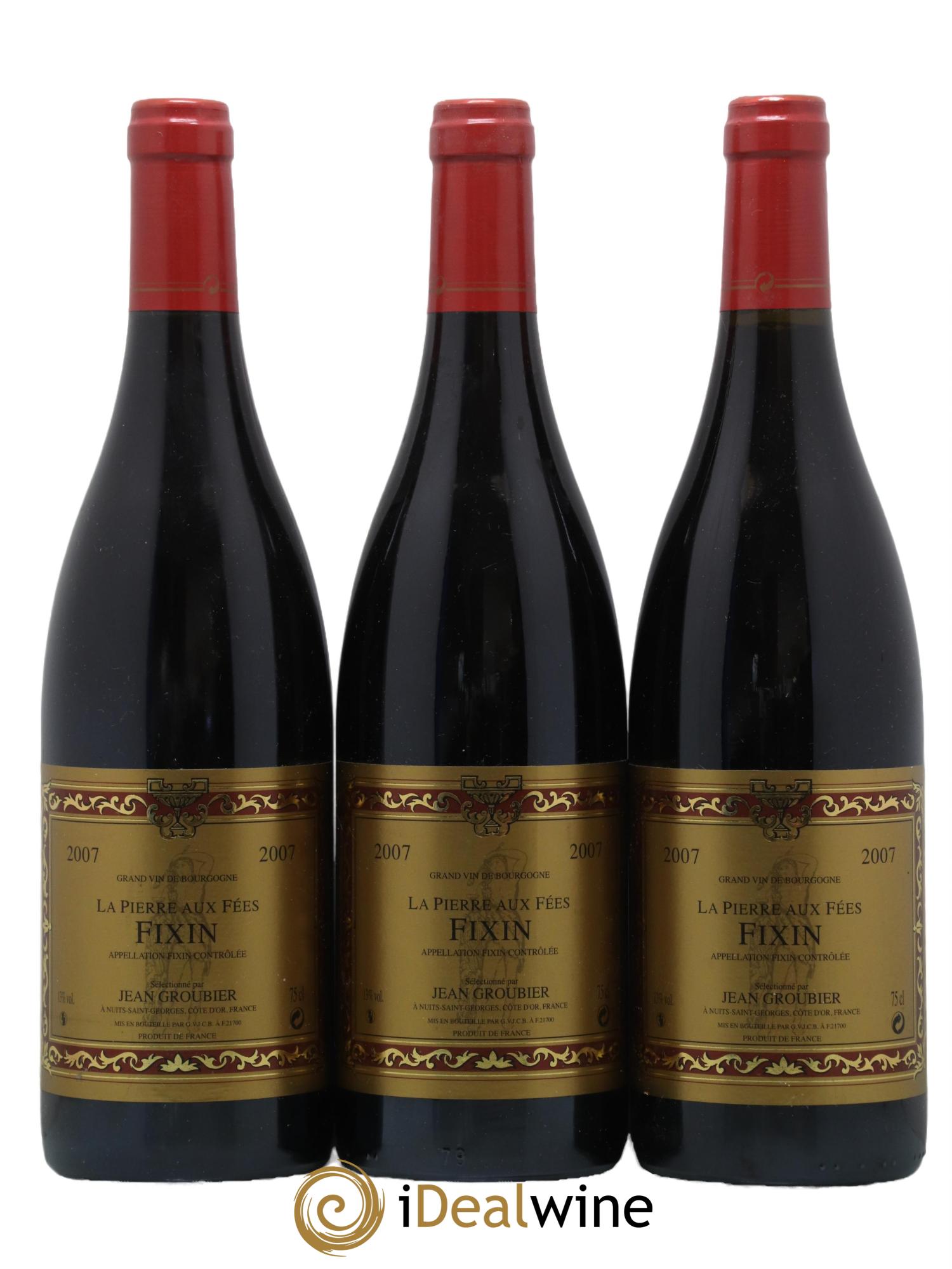Fixin La Pierre Aux Fées Jean Groubier 2007 - Lot de 3 bouteilles - 0