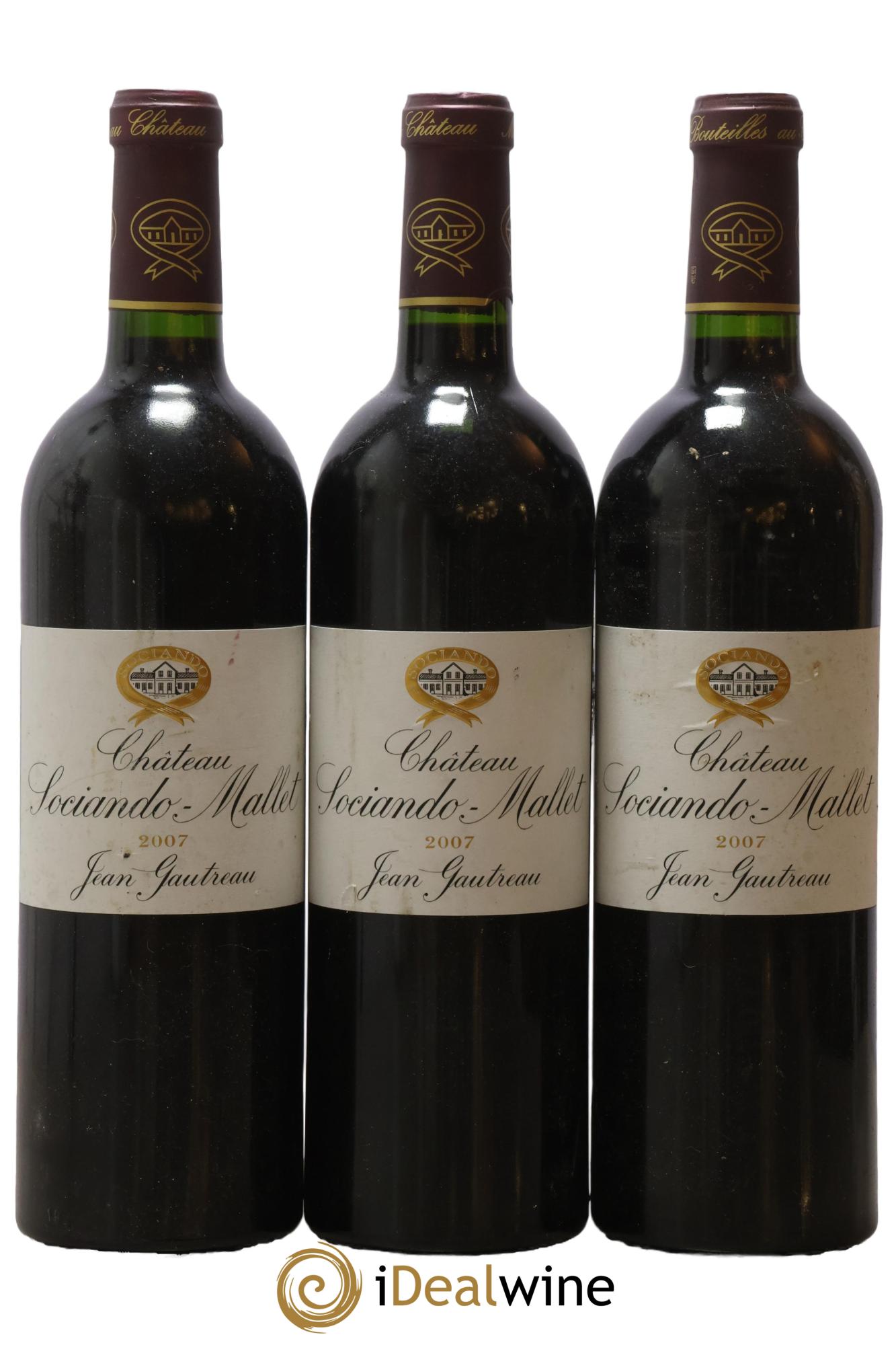 Château Sociando Mallet 2007 - Posten von 3 Flaschen - 0