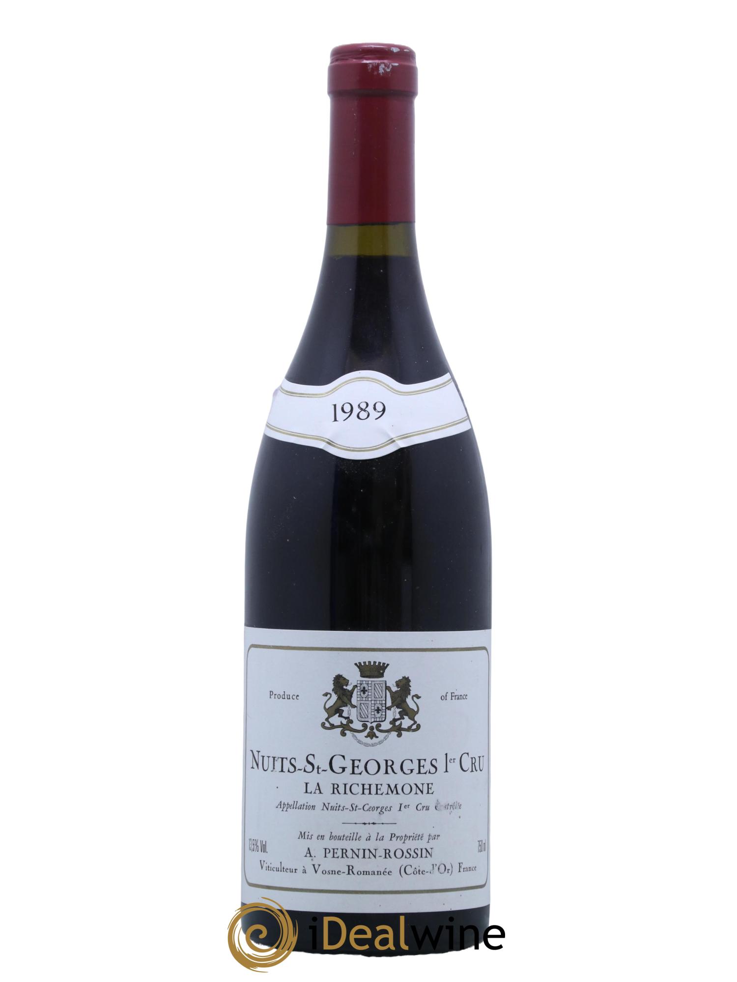 Nuits-Saint-Georges 1er Cru La Richemone Pernin-Rossin 1989 - Lot de 1 bouteille - 0