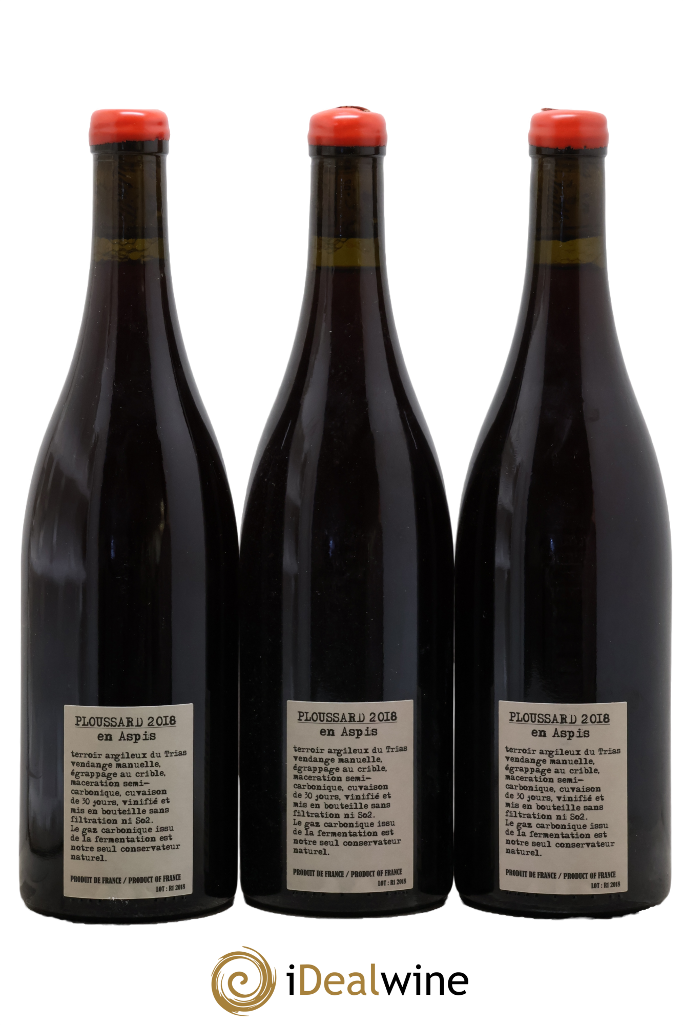 Arbois-Pupillin Ploussard En Aspis Adeline Houillon & Renaud Bruyère 2018 - Lotto di 3 bottiglie - 1