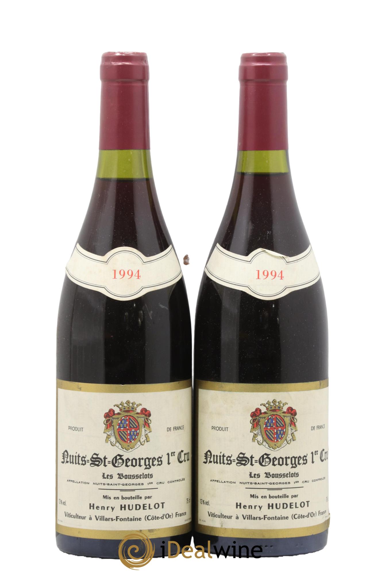 Nuits-Saint-Georges 1er Cru Les Bousselots Henry Hudelot 1994 - Lot de 2 bouteilles - 0
