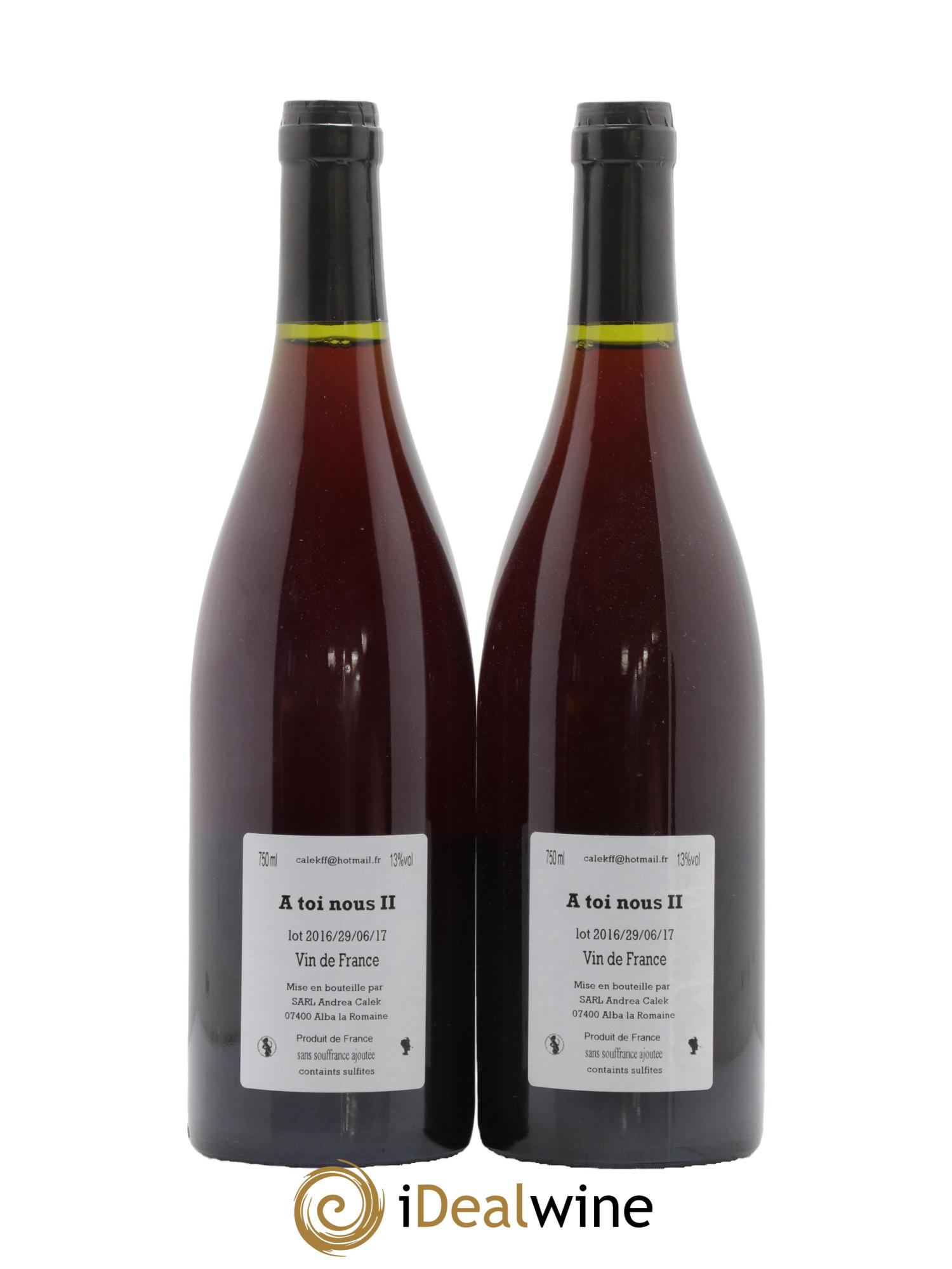 Vin de France A toi nous Andrea Calek 2016 - Lot de 2 bouteilles - 1