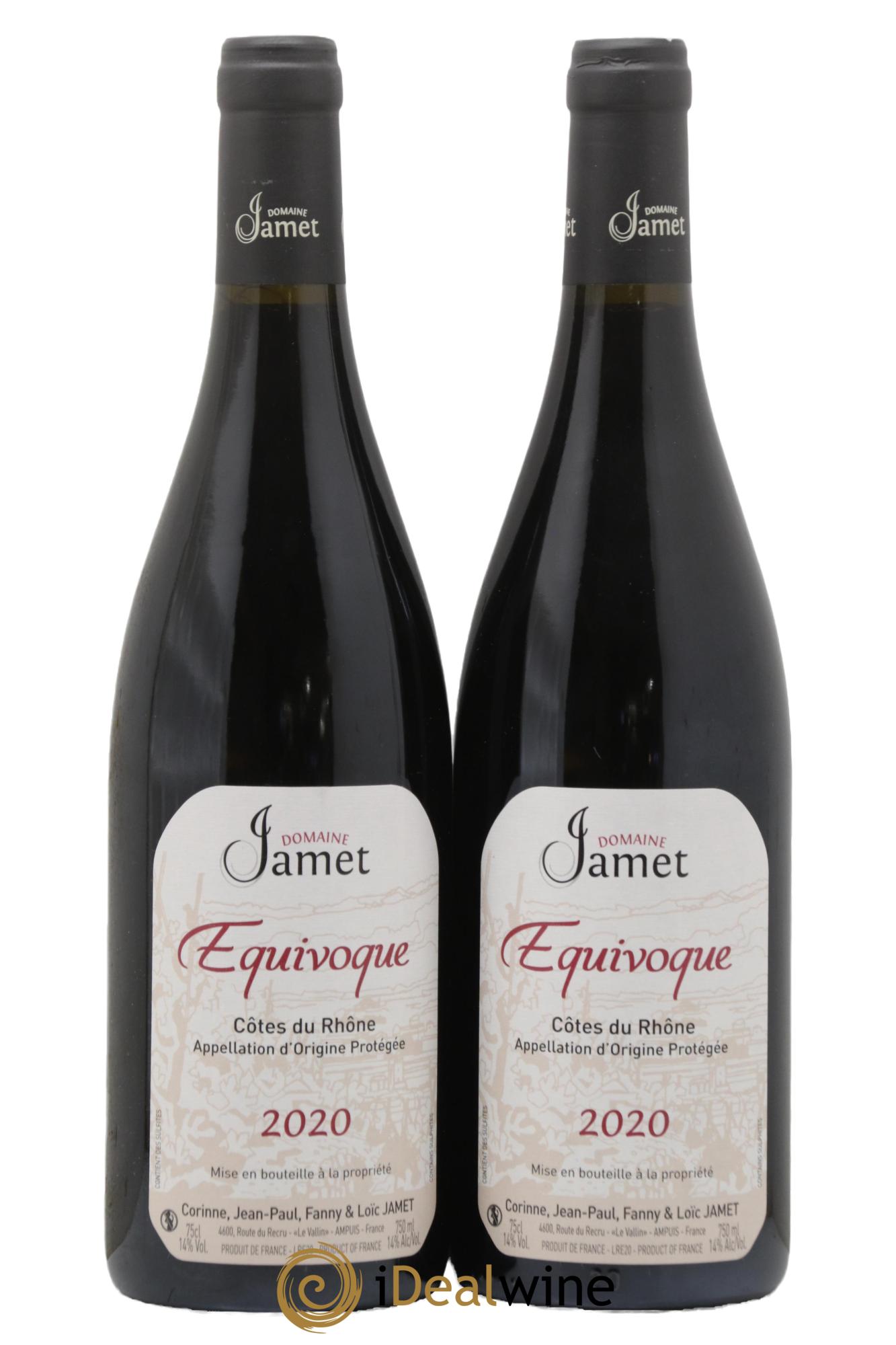 Côtes-du-Rhône Equivoque Jamet (Domaine) 2020 - Posten von 2 Flaschen - 0