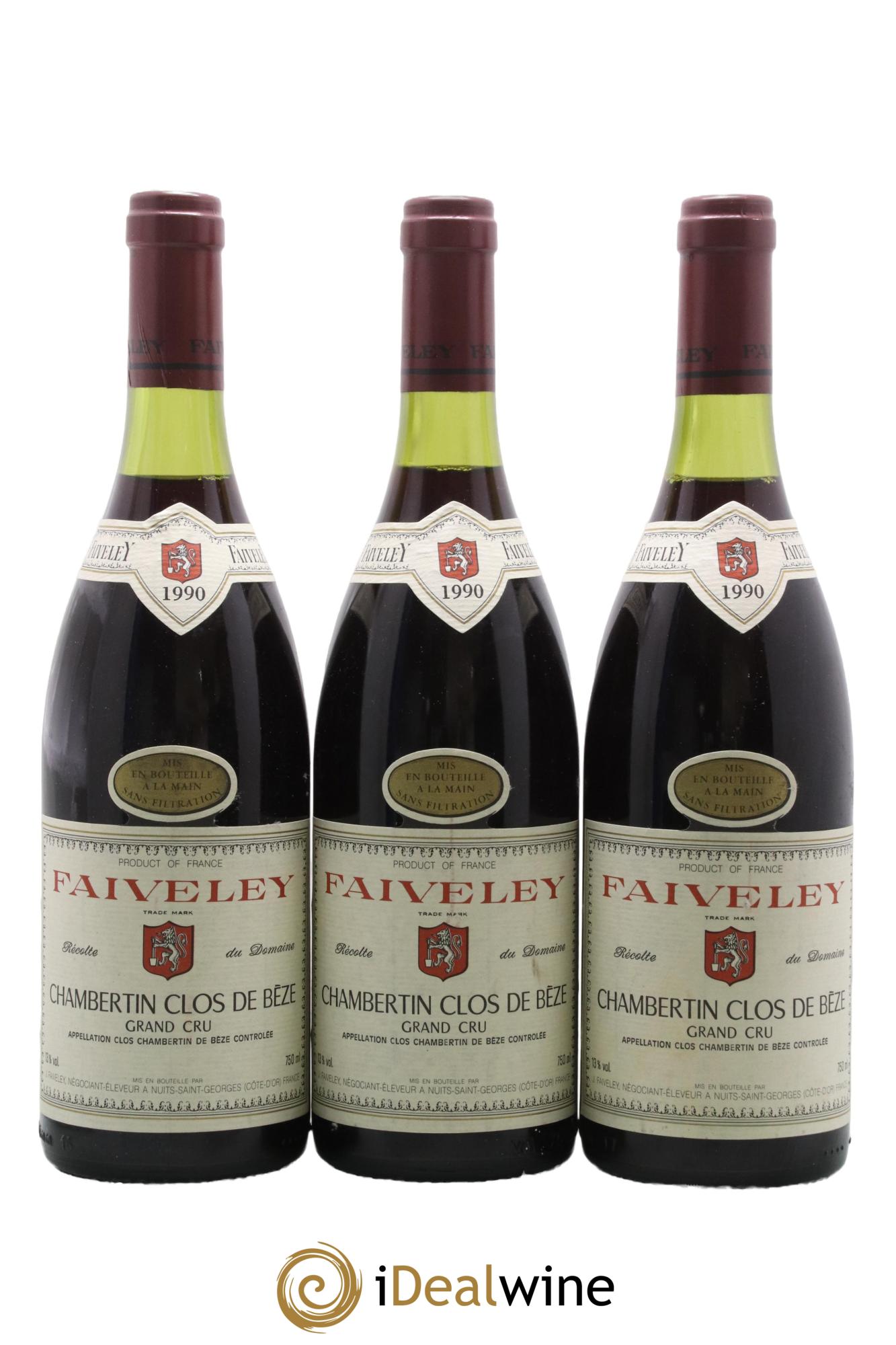 Chambertin Clos de Bèze Grand Cru Faiveley 1990 - Lot de 3 bouteilles - 0