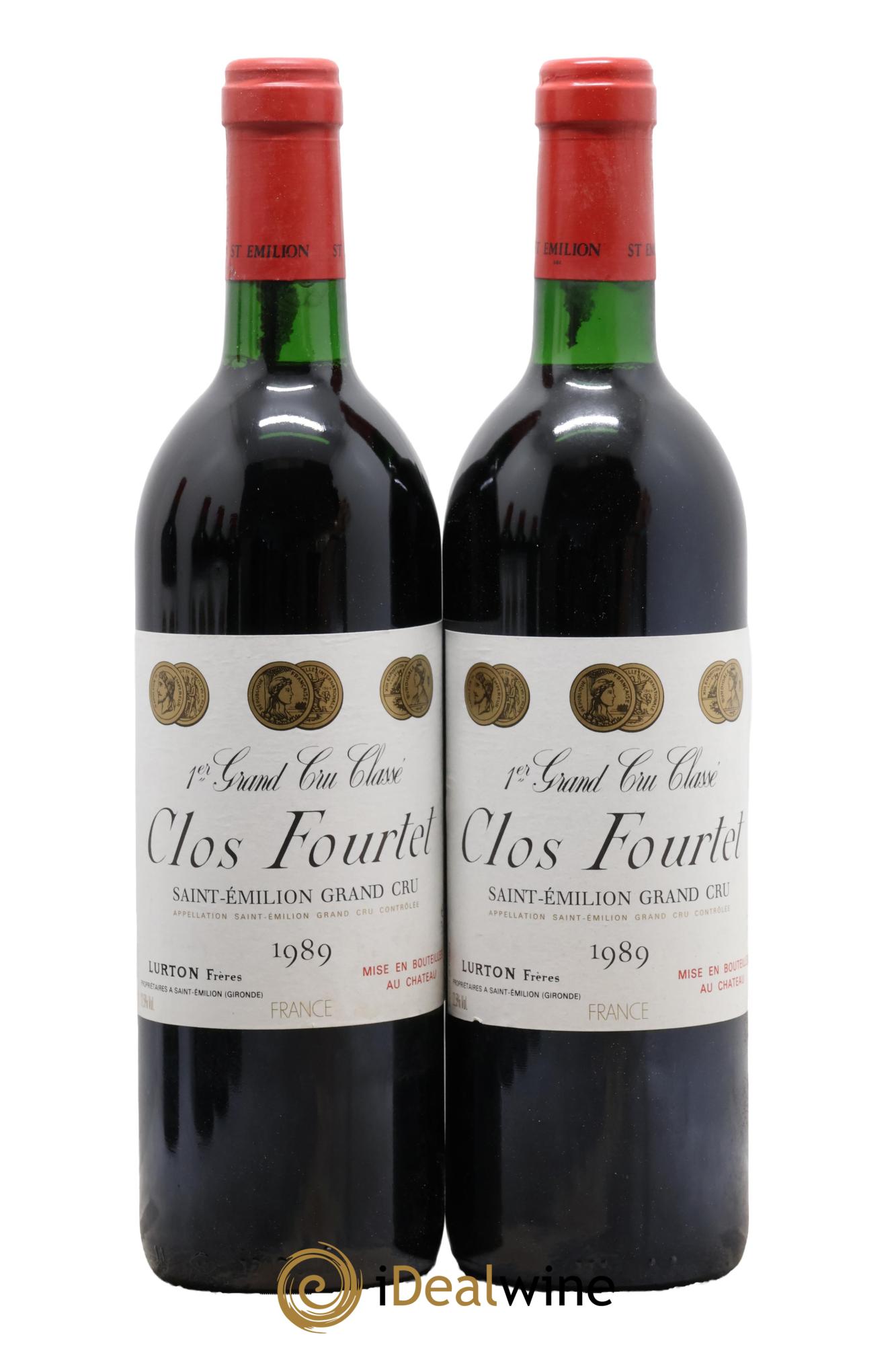 Clos Fourtet 1er Grand Cru Classé B 1989 - Lot de 2 bouteilles - 0