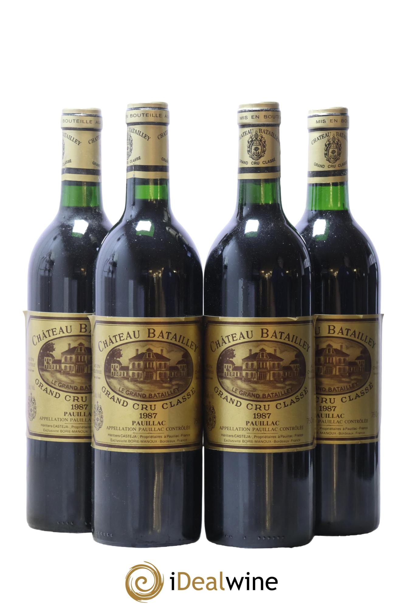 Château Batailley 5ème Grand Cru Classé 1987 - Lot de 4 bouteilles - 0