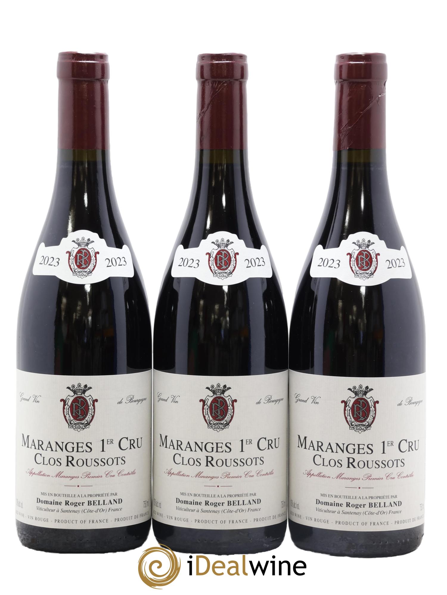 Maranges 1er Cru Clos roussots roger belland 2023 - Lot de 3 bouteilles - 0
