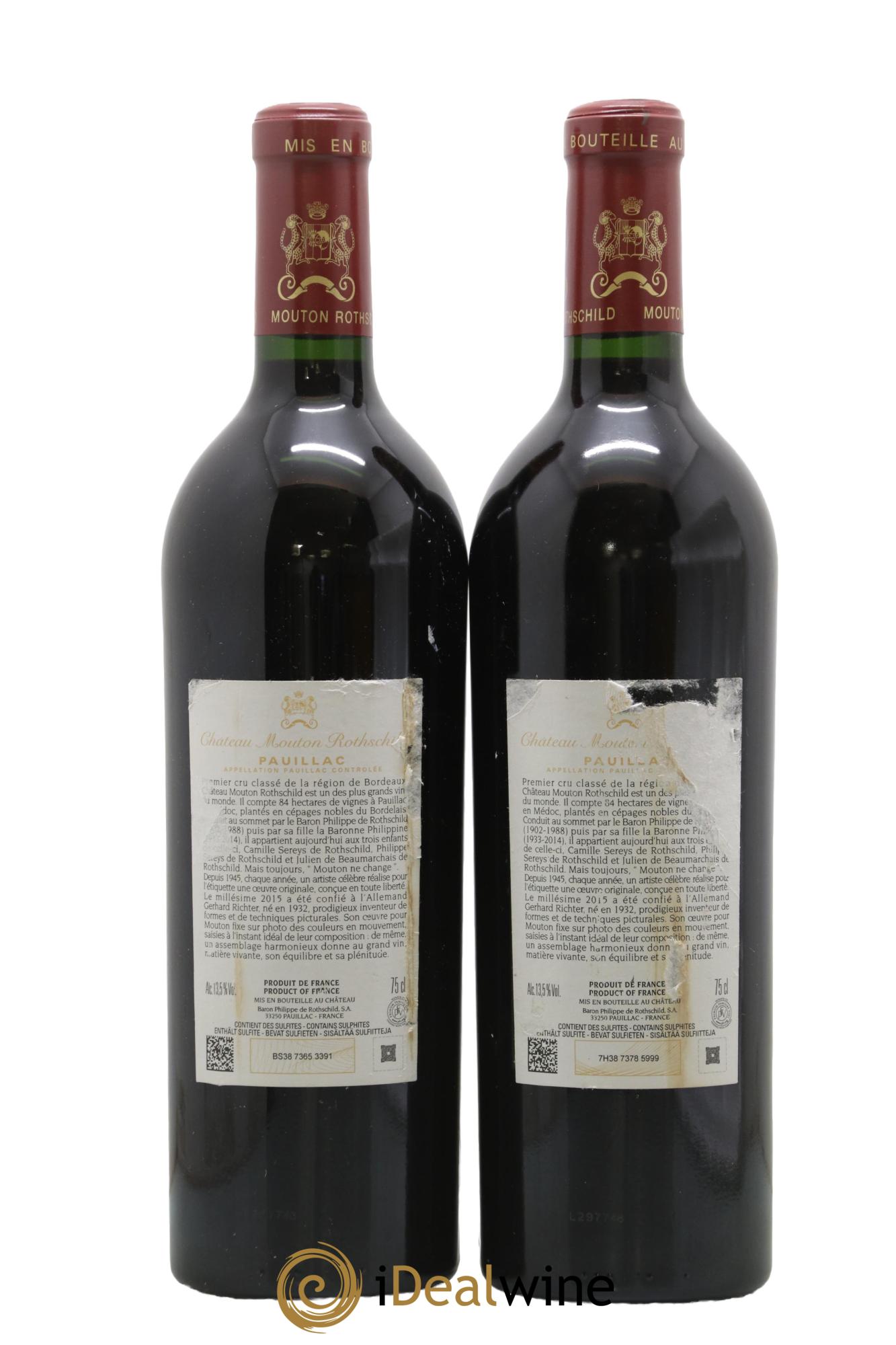 Château Mouton Rothschild 1er Grand Cru Classé 2015 - Lot de 2 bouteilles - 1